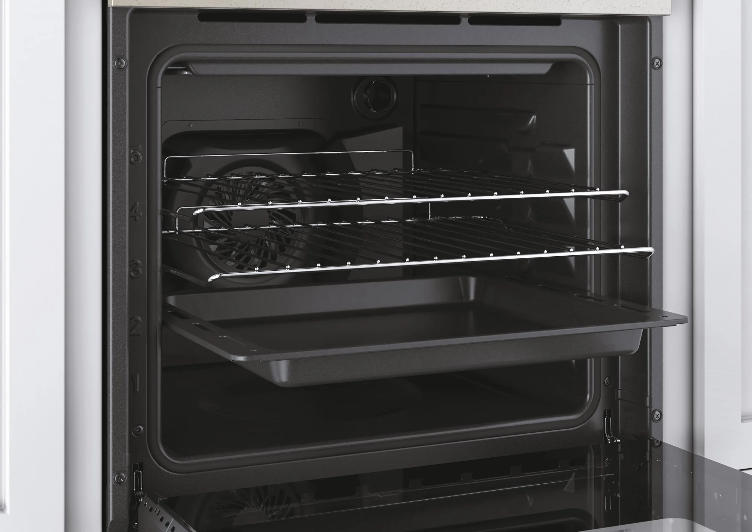Candy FCC603NAV - Horno eléctrico empotrable, ventilado, capacidad 65 litros, multifunción y función pizza, 8 programas, 56,8 x 59,5 x 59,5 cm, estilo rústico, avena, clase A+