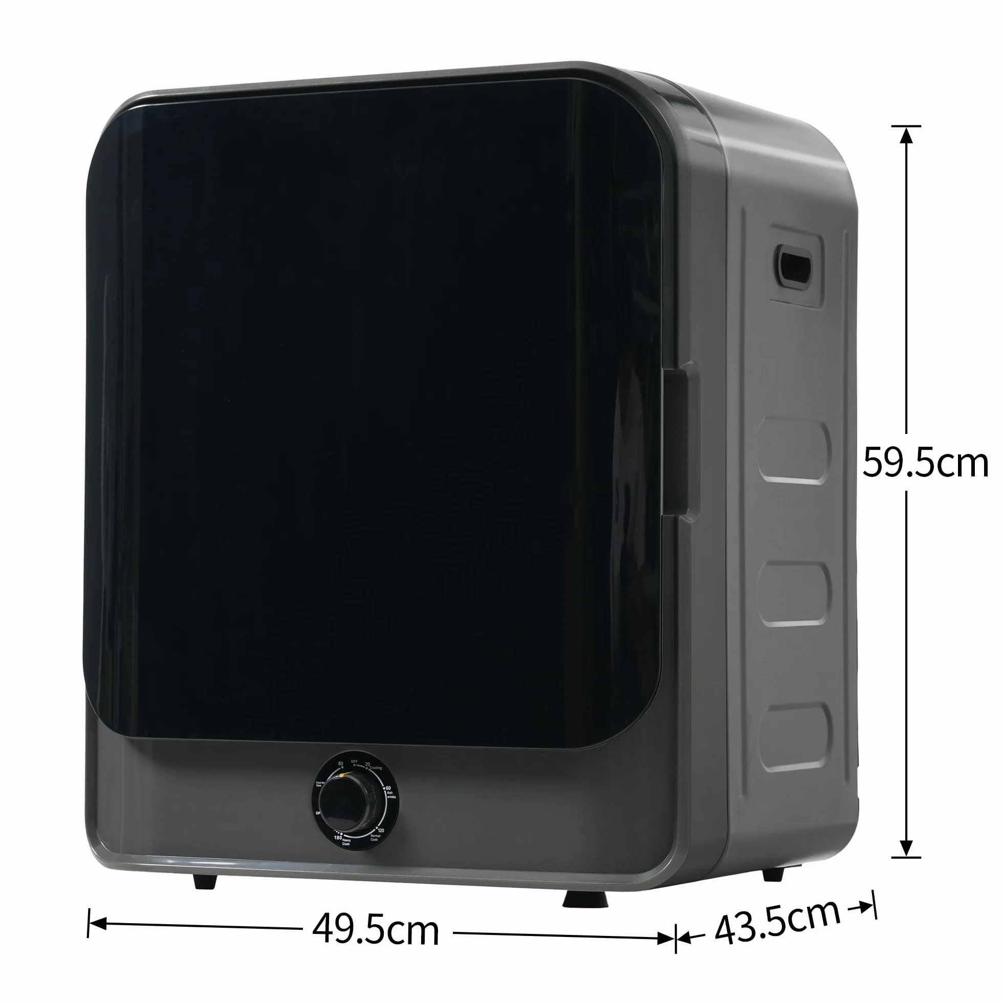 Secadora de Evacuación 4,5 kg con 5 Programas, Carga Frontal Secadora de Ropa 830 W, Montable en la Pared Secadora de Ropa con Tambor Inox, para Piso, Casa, Mobil Home, 60x50x44 cm (Gris)