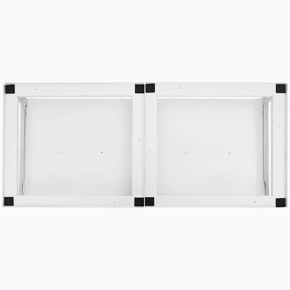 Soporte para lavadora de acero blanco 120 x 56 x 52 cm con 2 estantes y almohadillas antideslizantes de 200 kg para accesorios de lavadora