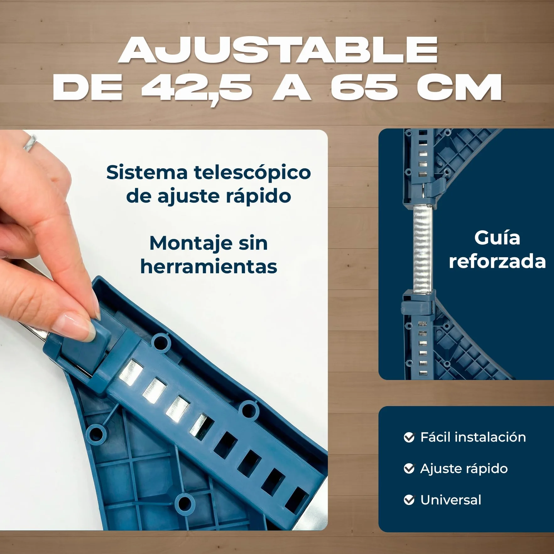 Base Regulable Carro para Lavadora con Ruedas Cia&Co – Soporte Ajustable 42,5–65 cm – Plataforma Móvil profesional hasta 300 kg – Para Frigorífico, Secadora y Electrodomésticos (BASE + 4 RUEDAS)