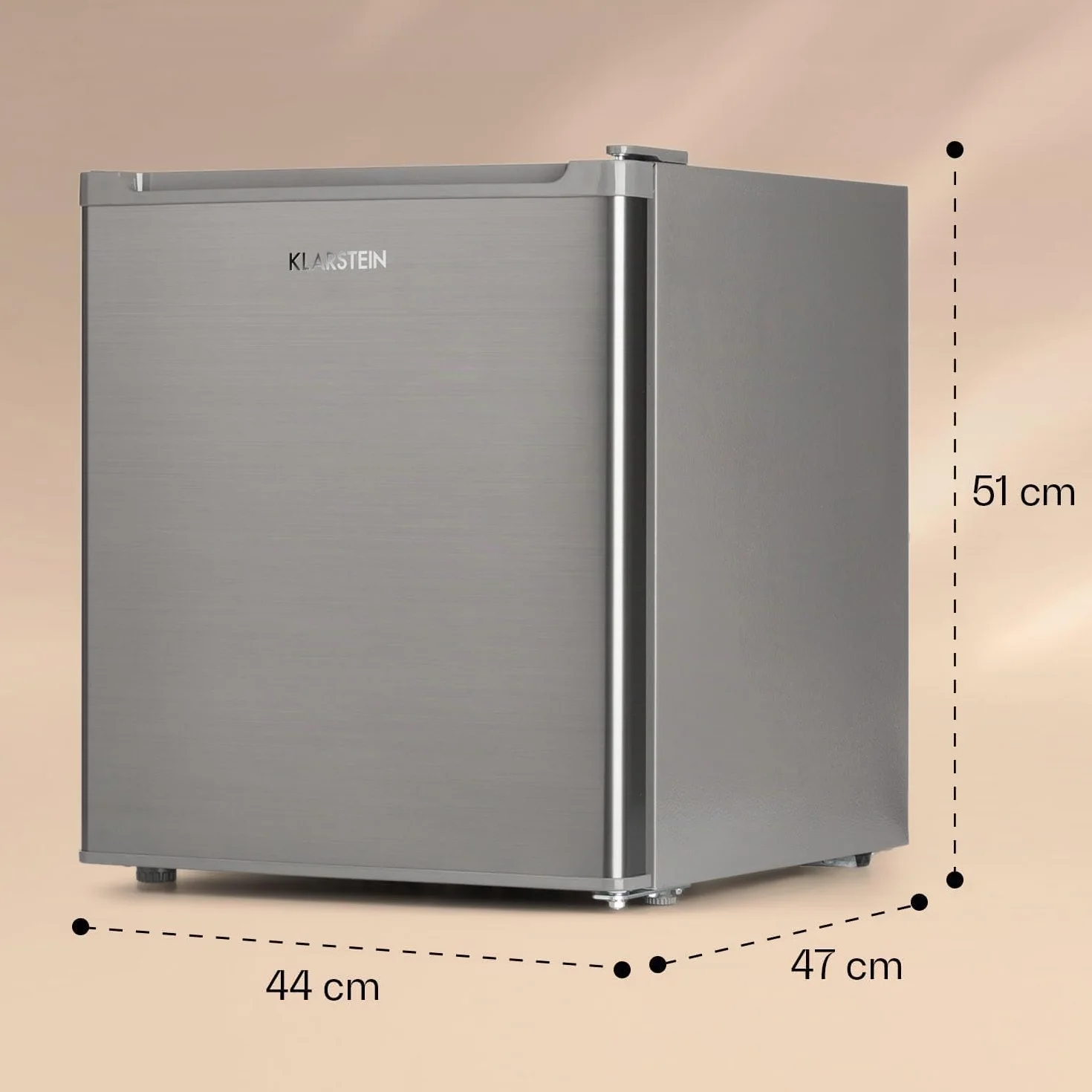 Klarstein Congelador Pequeño Vertical, Mini Congelador Portatil Silencioso para Casa y Oficina, Capacidad 33 l. con Estante, Eficiencia Energética, Estante, Dep. Hielos y Rascador