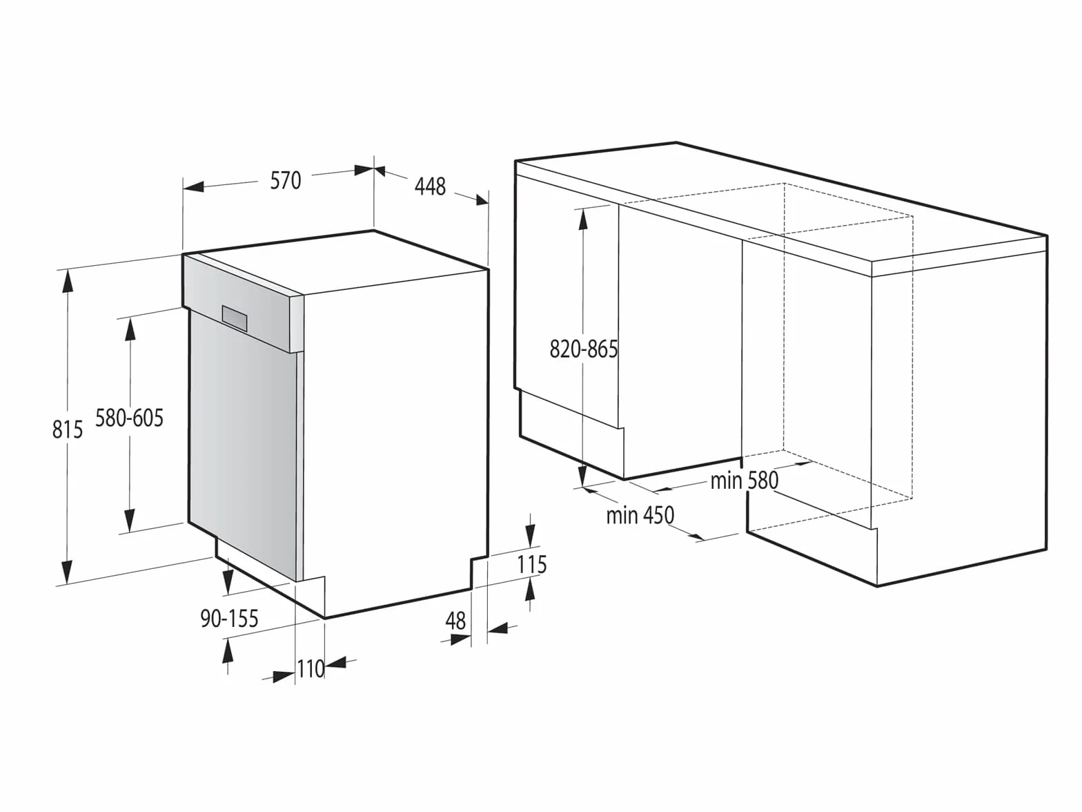 Gorenje GI 520 E15X - Lavavajillas semintegrable / 45 cm / 9 plaquetas a medida / 5 programas/programa de limpieza de 1 h/cesta superior regulable en altura/protección completa contra desbordamiento