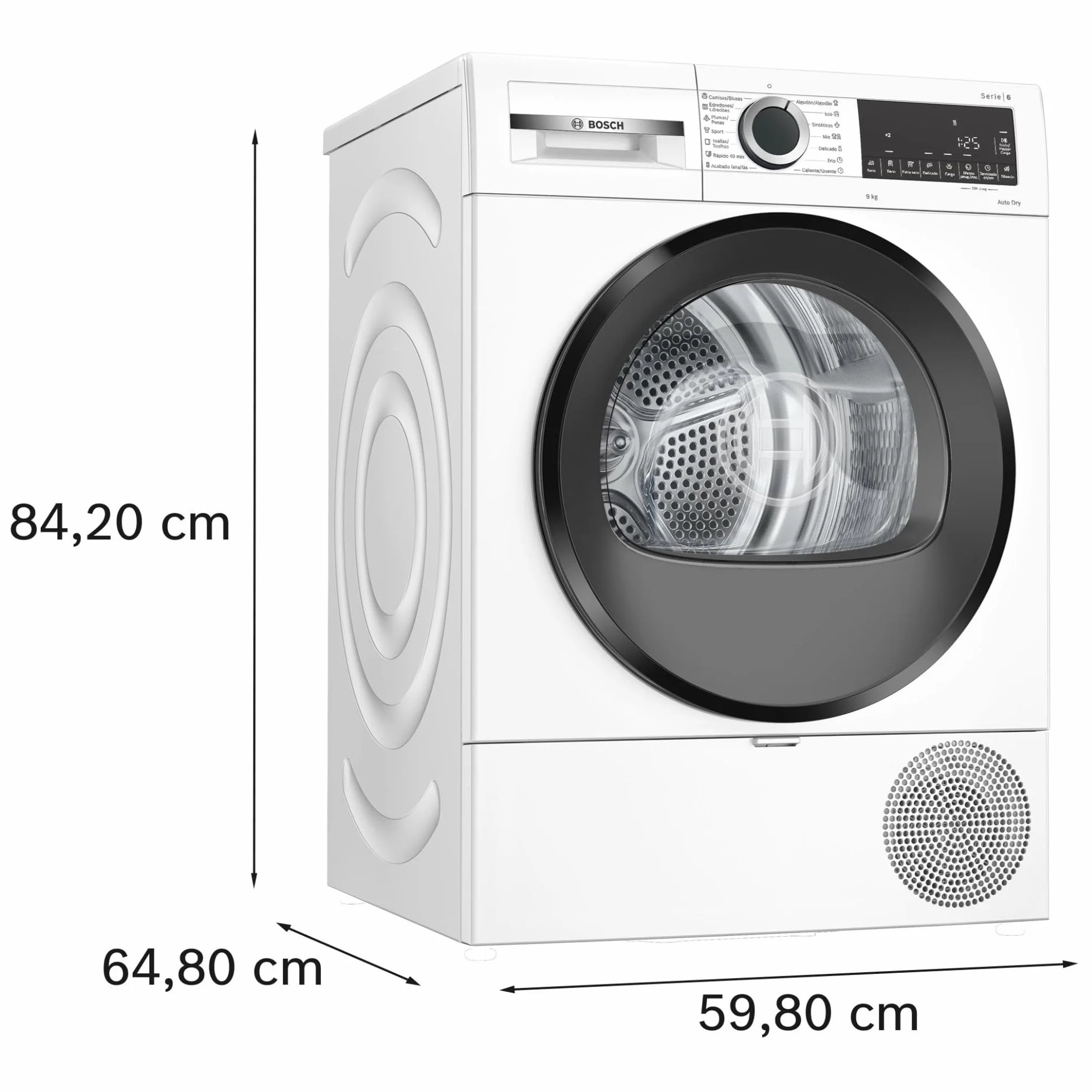 Bosch Secadora con Bomba de Calor 9 kg AutoDry WQG24200ES Blanco