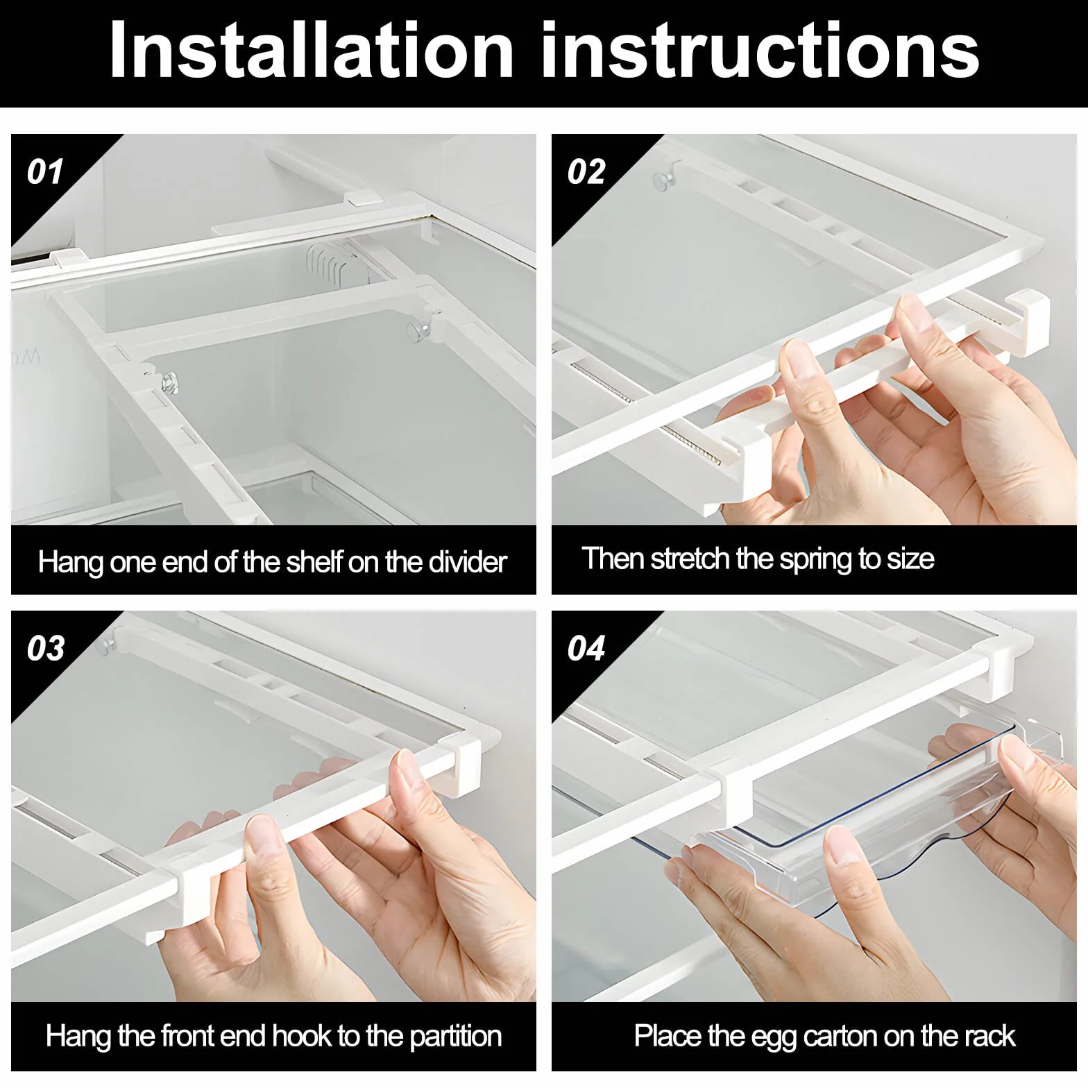 Organizador de Huevos con Cajón para Refrigerador Caja para Huevos Transparente con Cajón Extraíble Dispensador Automático para Hasta 21 Huevos Ahorra Espacio en PET