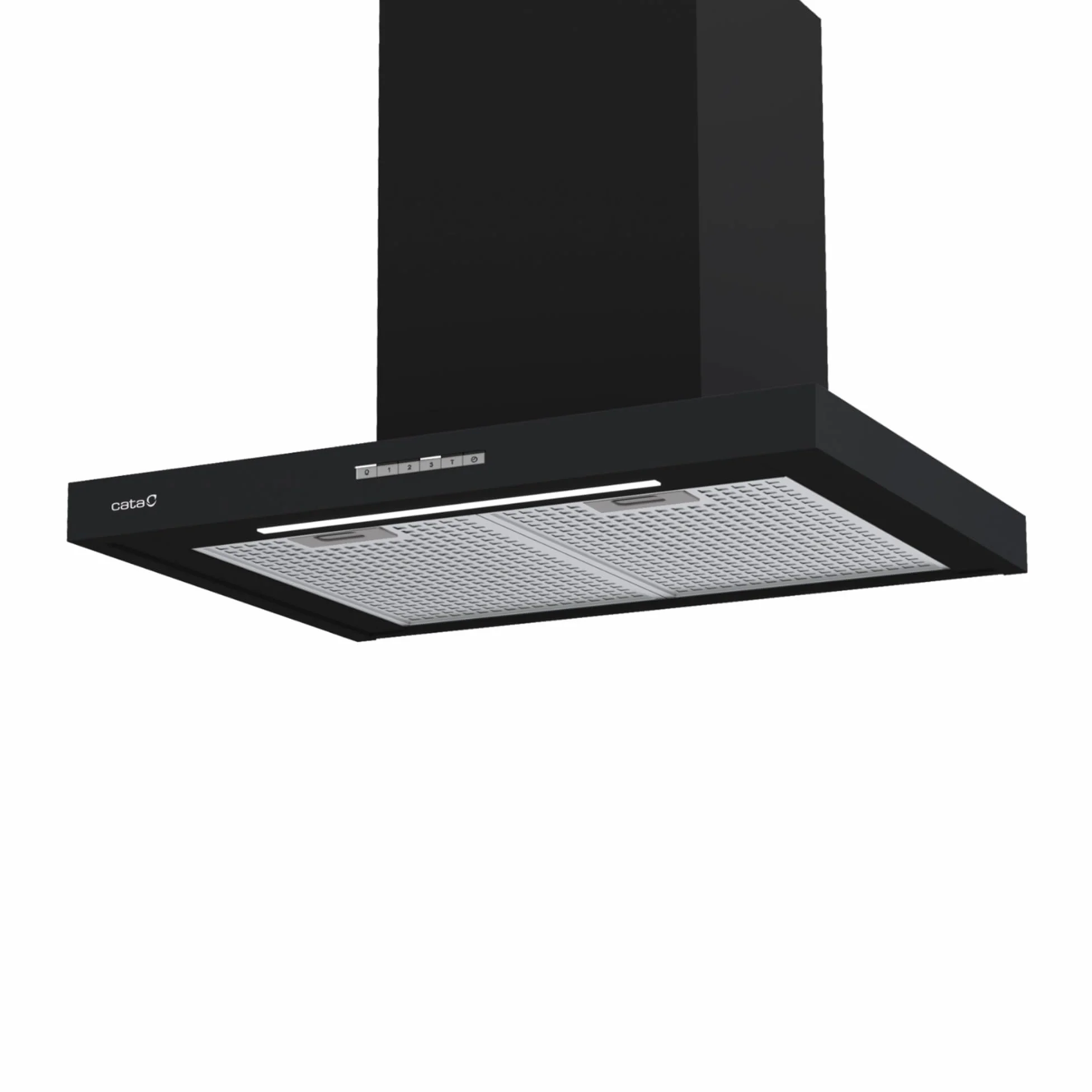 Cata Campana Sygma 6010 Extractora Decorativa de Pared, 802 m³/h, 4 Velocidades 3+1 Turbo, Control Electrónico, Temporizador, Tira LED Regulable, Clase A, Negro