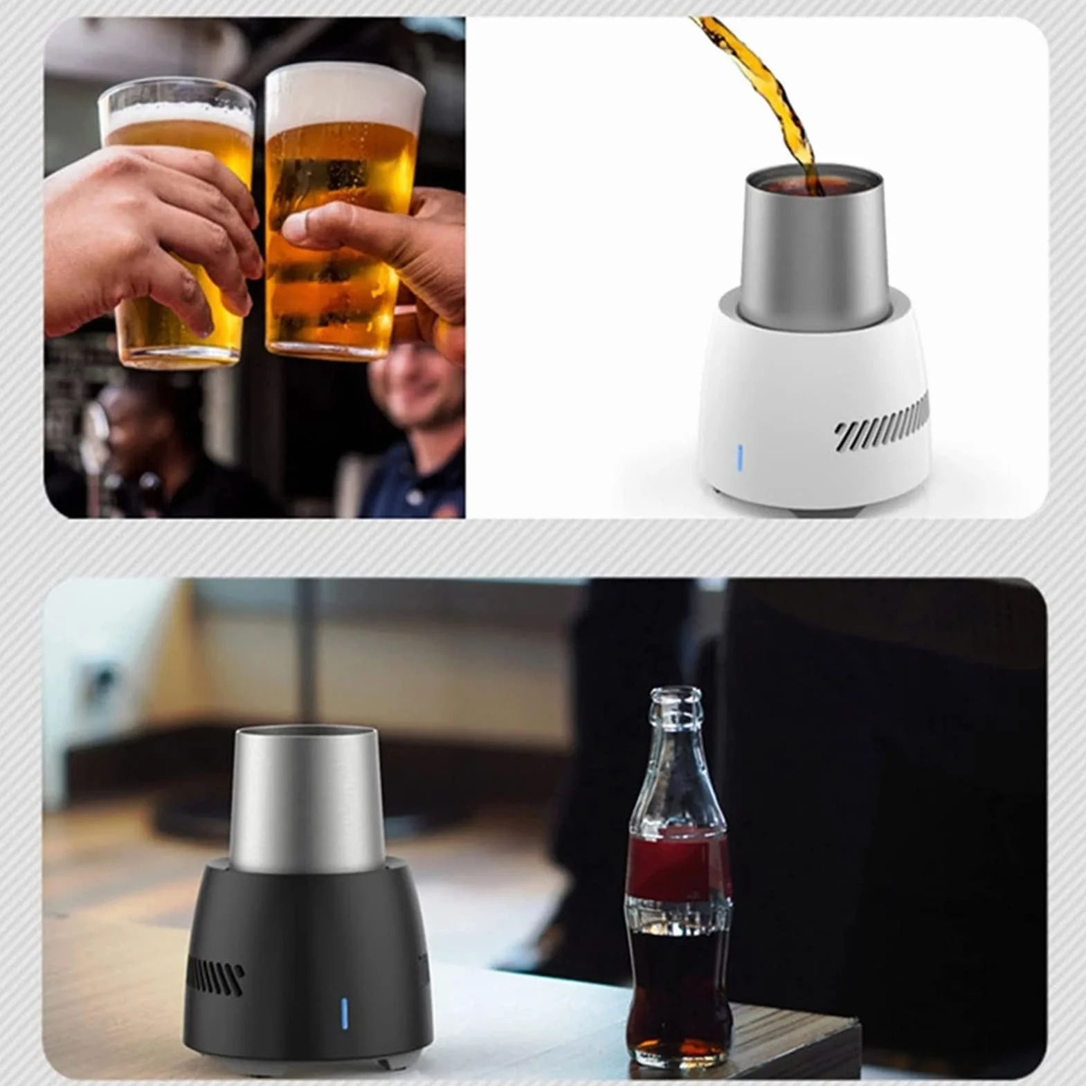 Enfriador de Bebidas Eléctrico Portátil 350Ml - Mini Refrigerador para Cerveza, Latas de Agua, Refrescos y Tazas con Ventilador Silencioso Incorporado