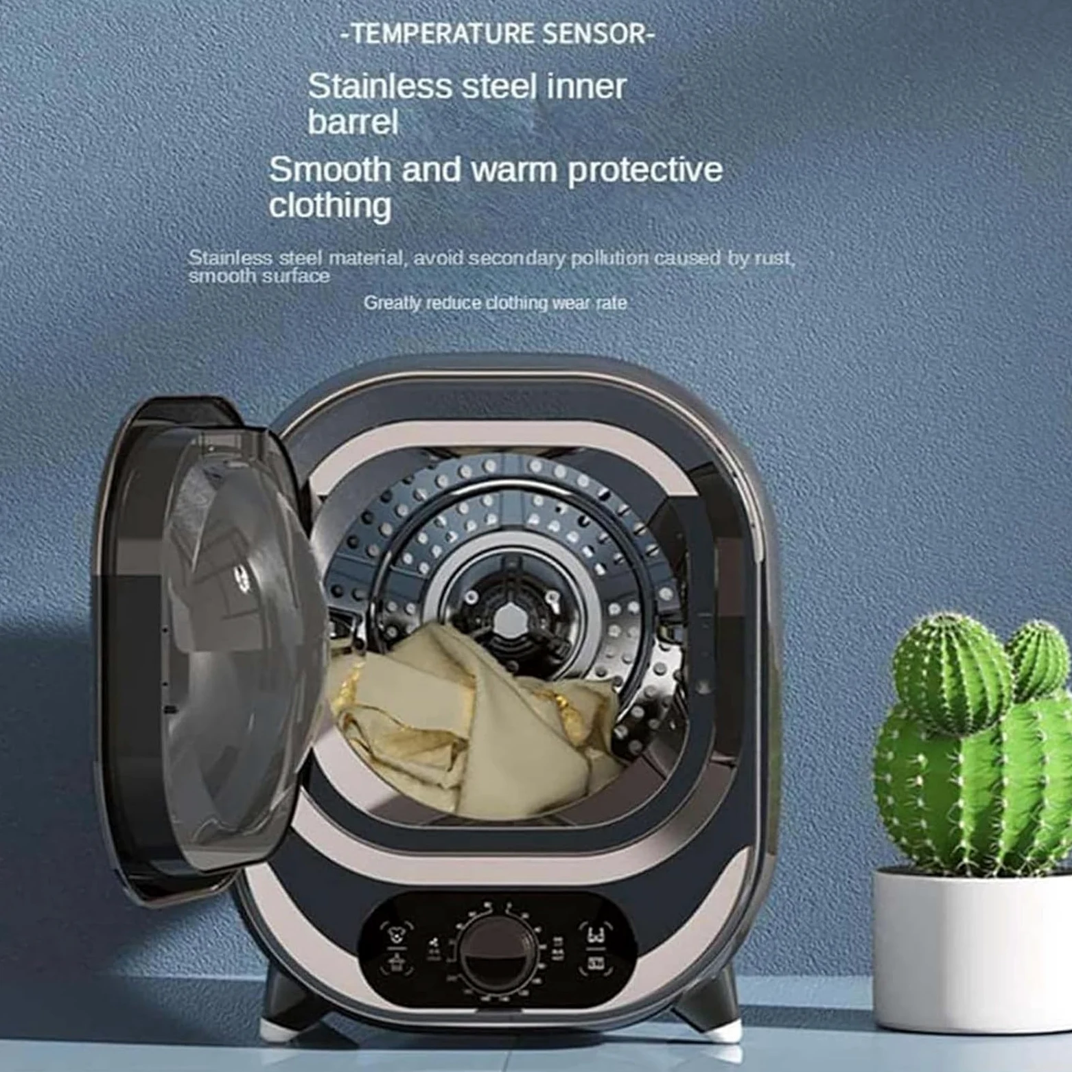 Mini Secadora con ventilación, Secadora de Mesa portátil, Secadora de Condensador Independiente, Secadora de Tela eléctrica portátil, Capacidad de Carga de 0,8 kg,Green