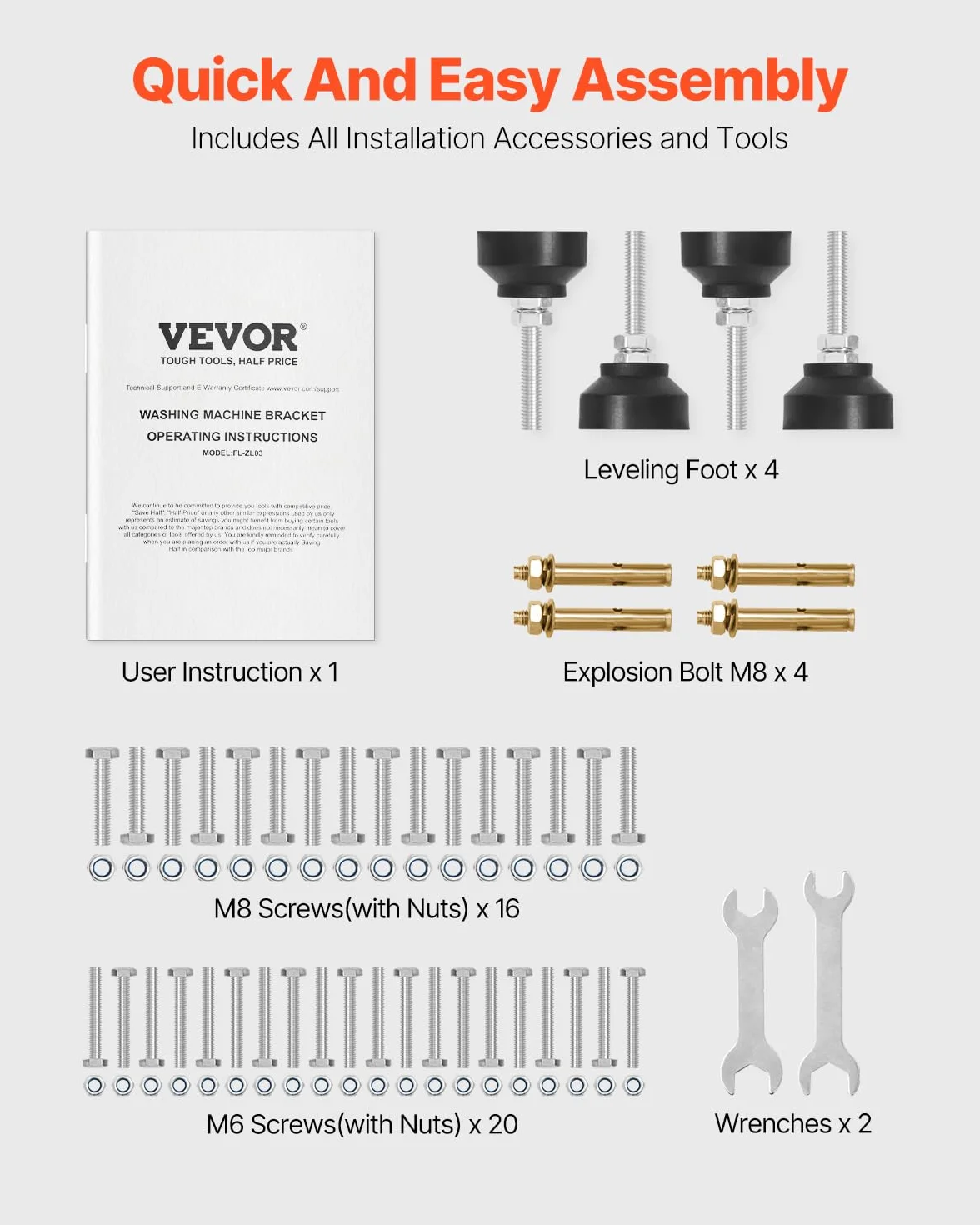 VEVOR Soporte para lavadora de 1230x635 mm Pedestal para Lavadora de Hierro Capacidad de Carga de 267kg Base de Pedestal para Lavadora y Secadora con Bandejas Dobles para Levantar Lavadoras