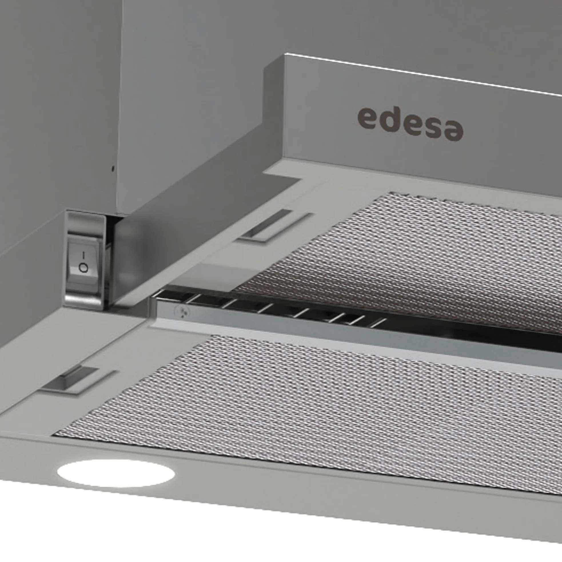 Edesa ECT-6411 X Campana Extractora Telescópica de 60 cm, 390 m³/h, 2 Velocidades, Mandos Mecánicos, Iluminación LED, Filtros Lavables, Clase C, Acero Inoxidable