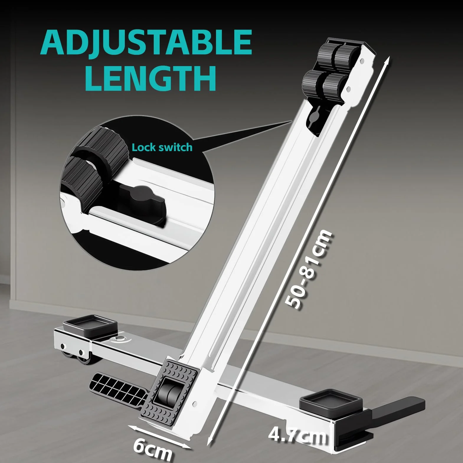 Soporte Universal para Lavadora con Ruedas,Base para Lavadora,Ruedas para Lavadora,50 a 80cm Ajustable,Apto para Lavadoras, Frigoríficos, Sofás y Armarios. Puede soportar 300 kg (Blanco)