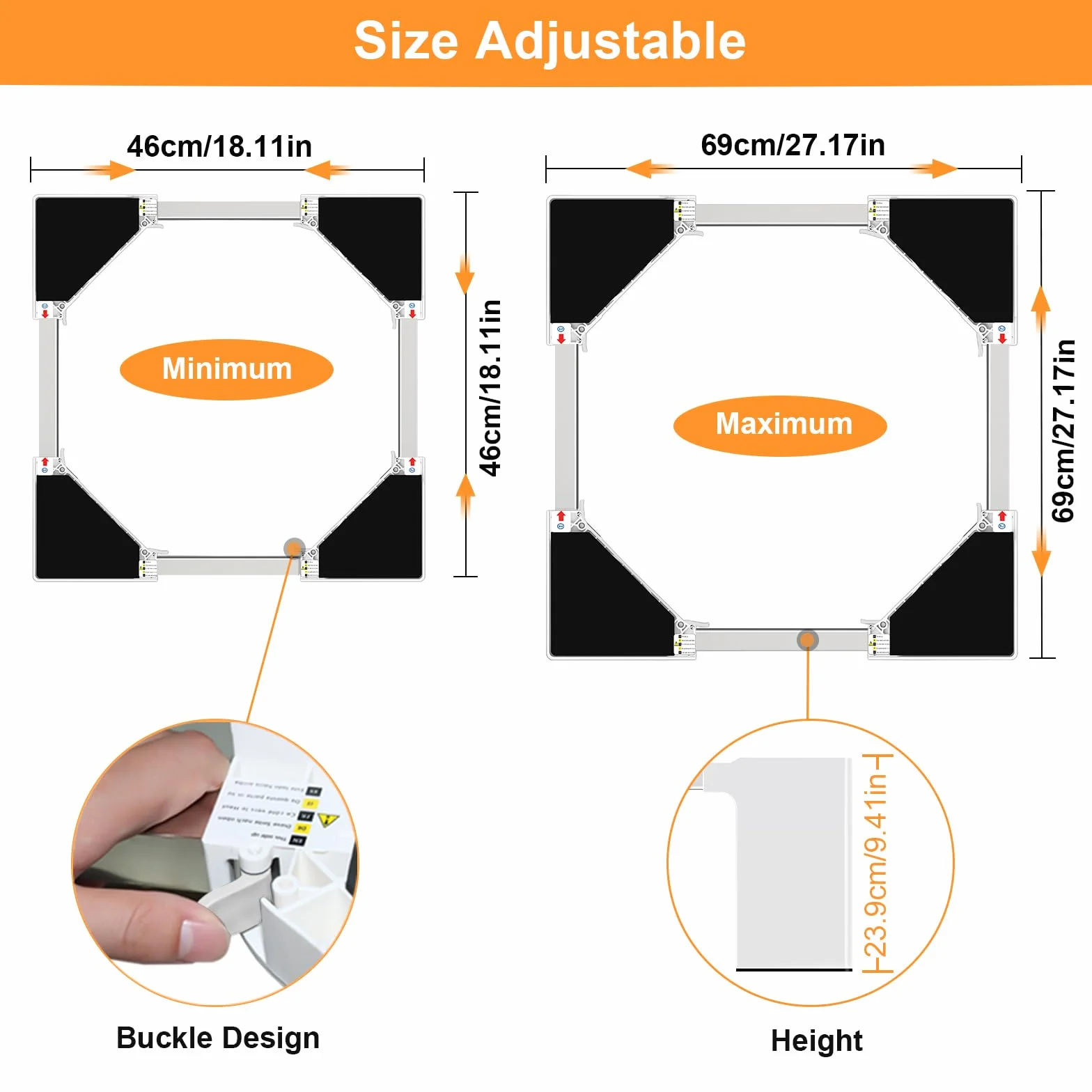 NIUXX Soporte Ajustable para Lavadoras: Base Ajustable para Muebles Pesados - 400 kg, para 46-69 cm Frigorífico/Secadoras, Soporte Lavadora Altura 23.9 cm