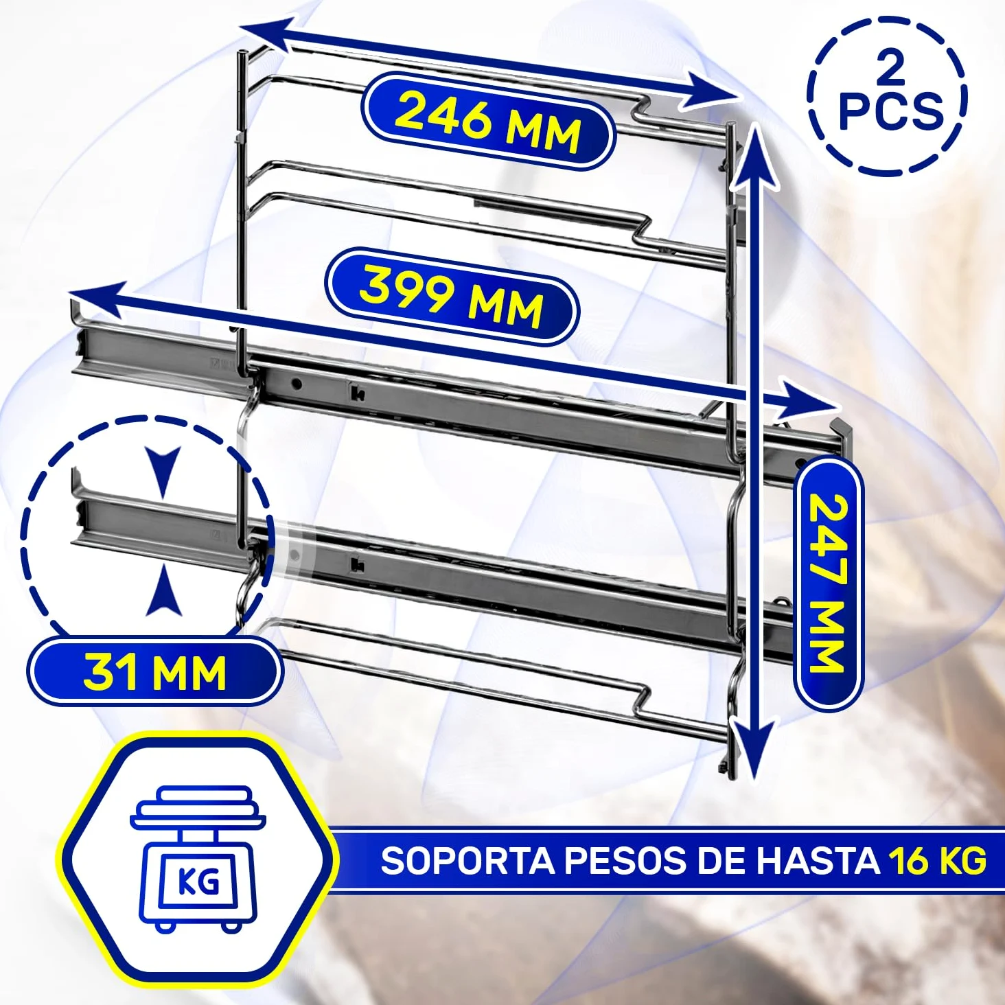 2x Rieles Telescópicos Horno 2 Niveaux HZ538200 para Bosch para Siemens | 17001568 CZ11TE25X0 para Constructa JZ11TE25X0 para Junker - Garantía de 10 Años - MONTERAL