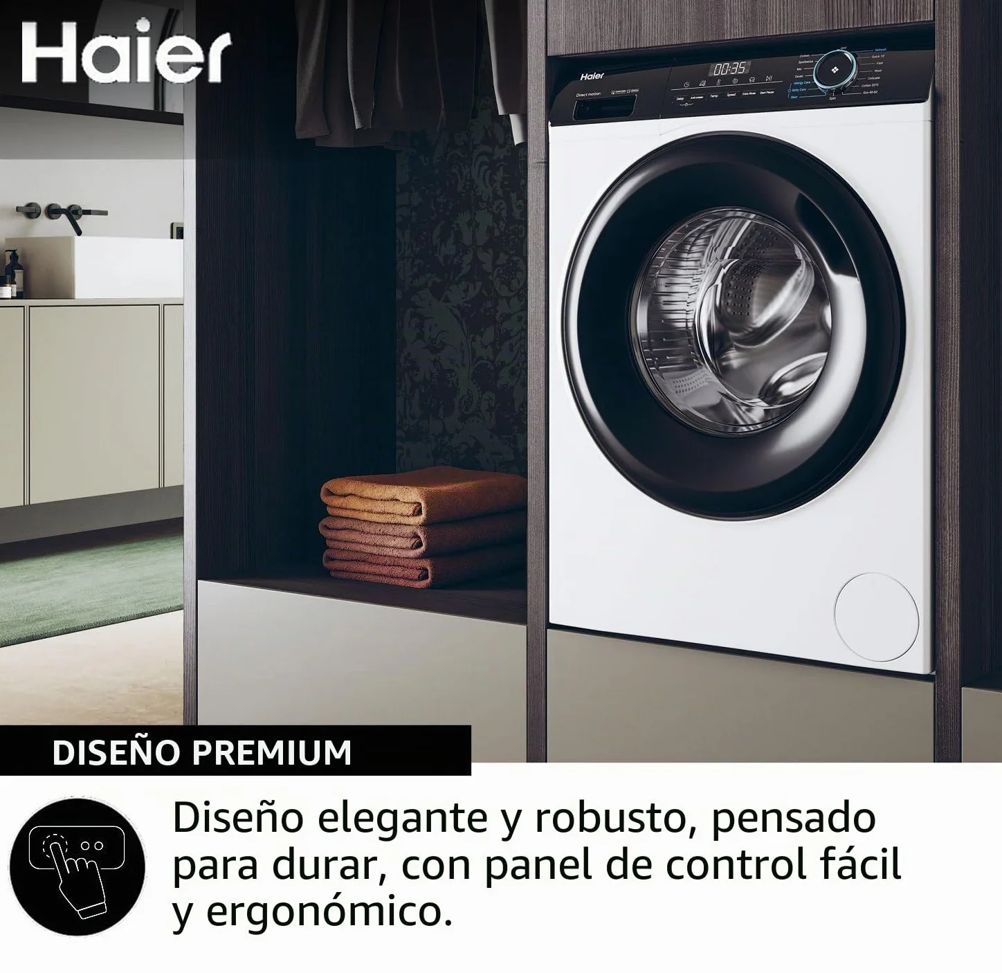 Haier I-Pro Serie 3, secadora 9 kg, instalación libre, clase A ++, vapor, inicio retrasado, I-Time, blanco, 85 x 59,5 x 66,5 cm – HD80-A2939-S