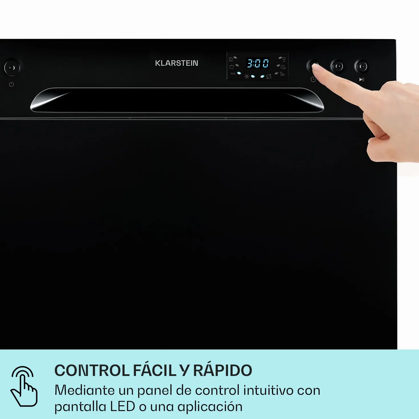 Klarstein Lavavajillas Sobremesa Pequeño, Mini Lavavajillas 8 Cubiertos, Lavavajillas Portatil Encimera Silencioso, Lavaplatos con 6 Programas de Lavado, Lavavajillas Compacto para Casa y Oficina