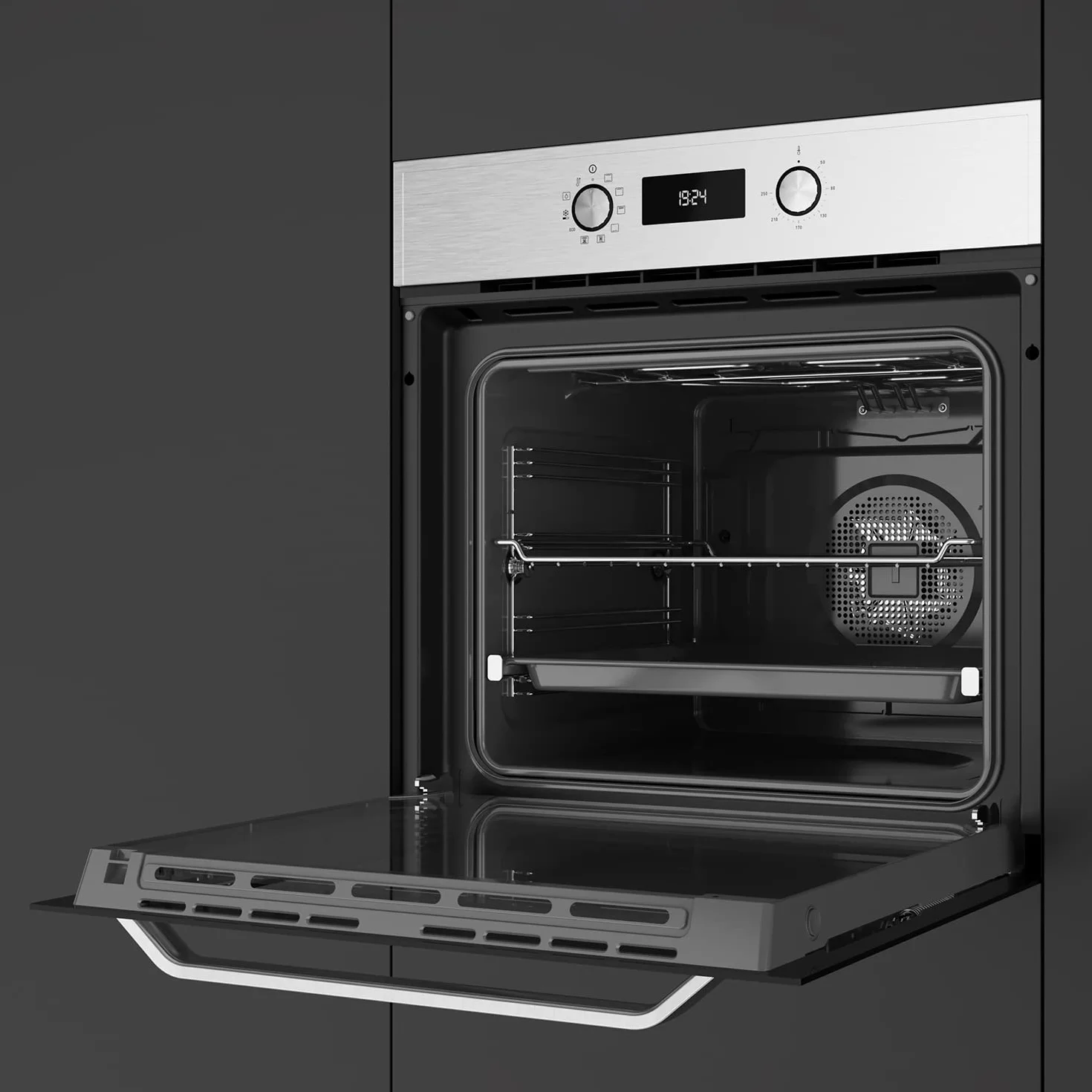 TEKA Horno HydroClean® PRO Multifunción 60 cm, Limpieza HydroClean ECO, Función Airfry, 8 Funciones de Cocinado, Puerta Extractable, Clase A+, HCB 6535