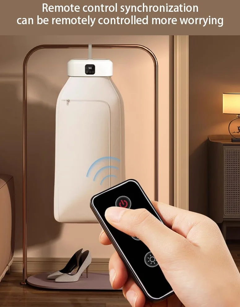 Secadoras portatiles, Mini secadora de ropa portatil con mando a distancia, Secadora bomba de calor, Tendederos electricos -EU plug(600W)