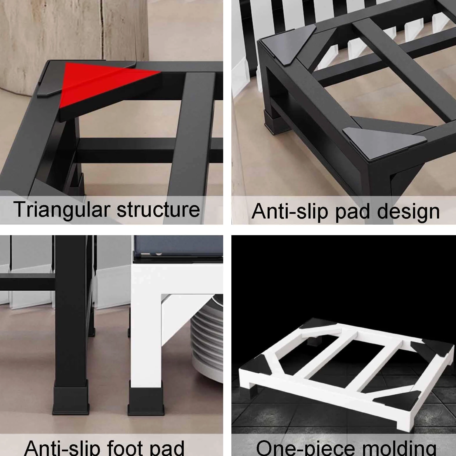 Soporte universal para frigorífico resistente con 4 pies resistentes, diseño de paleta de tierra dividida, pedestal para lavadora y secadora