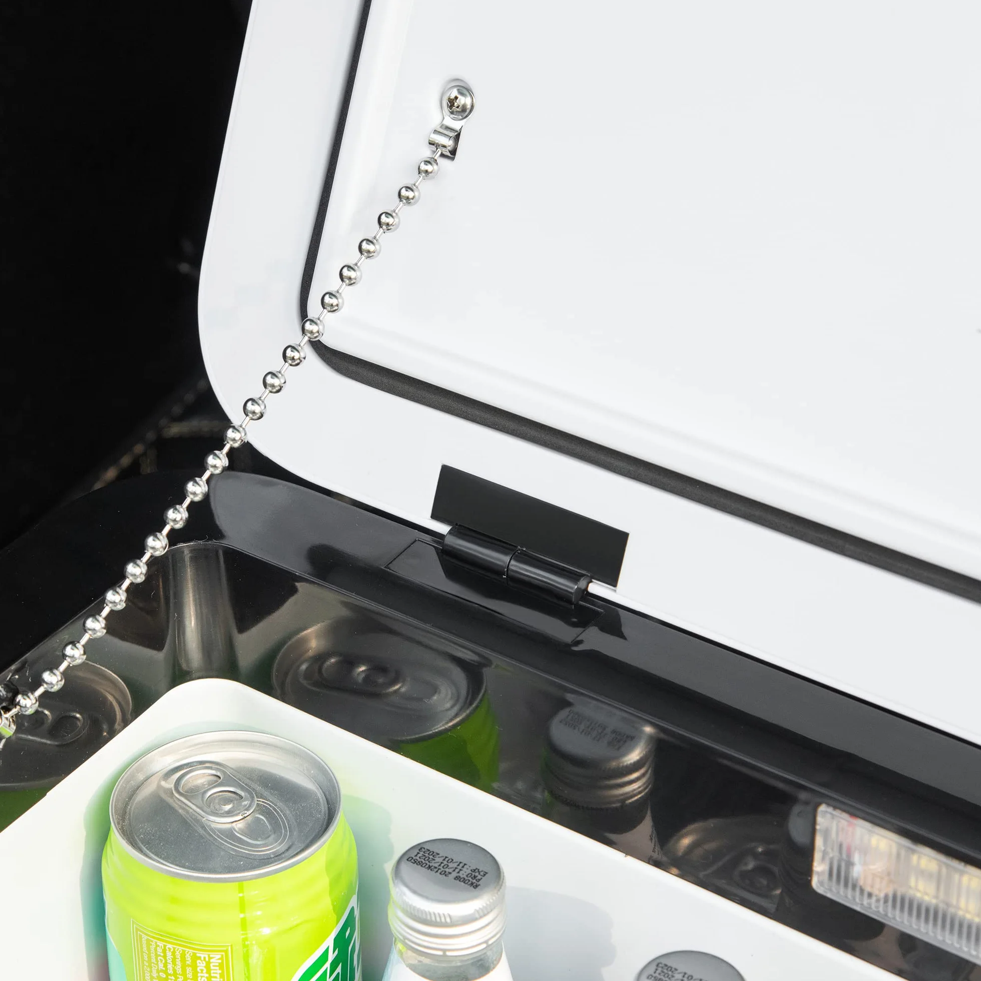 Outsunny Nevera Portátil Eléctrica 25L 12/24V hasta -20℃ Nevera y Congelador de Compresor para Coche con Luz LED y Asas Plegables Bajo Consumo Energético para Hogar Camping 58,5x33,5x35,2 cm Blanco