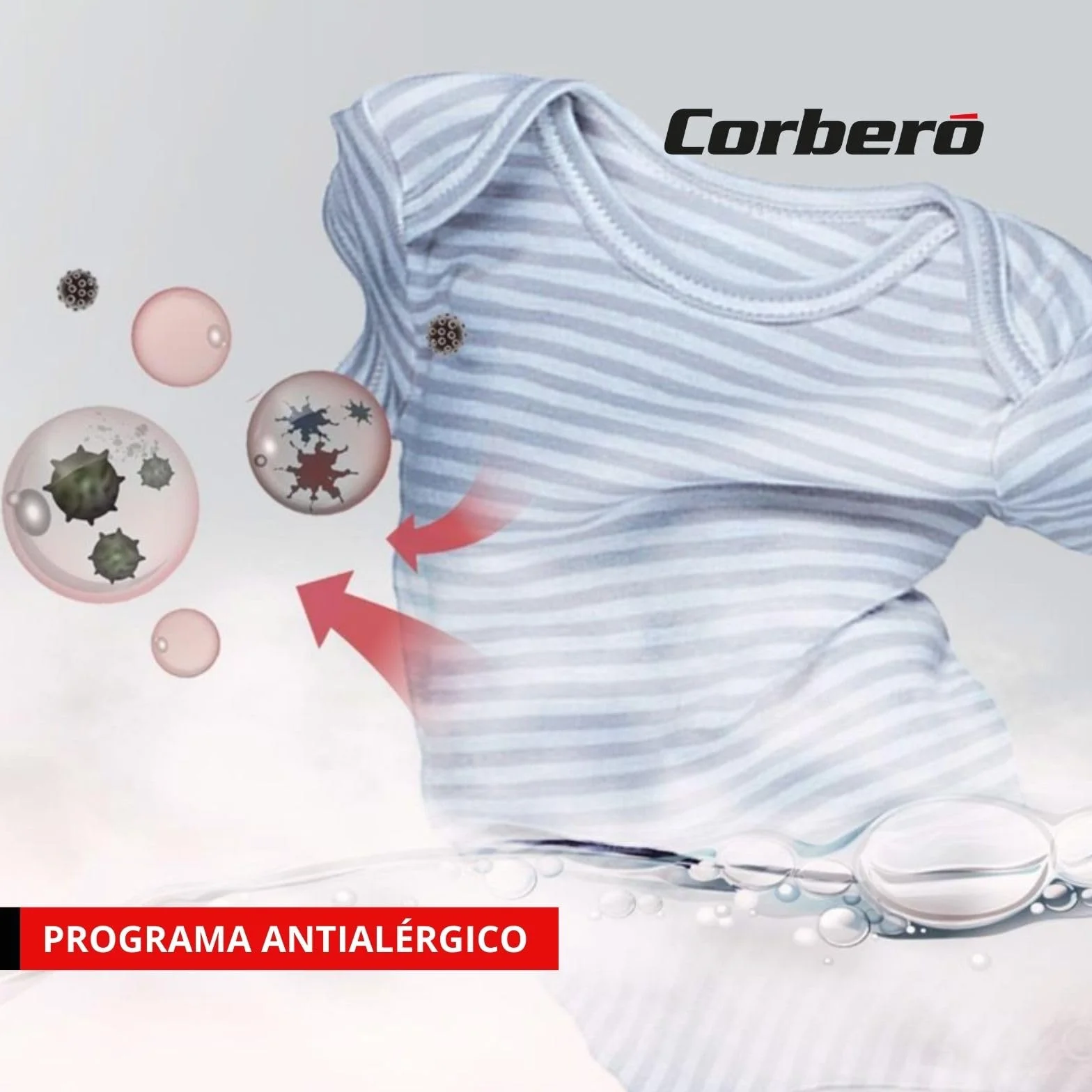 Corbero Lavadora Carga Frontal CLT9BL1423 9 Kg 1400 Rpm Inverter 16 Programas Vapor Blanco