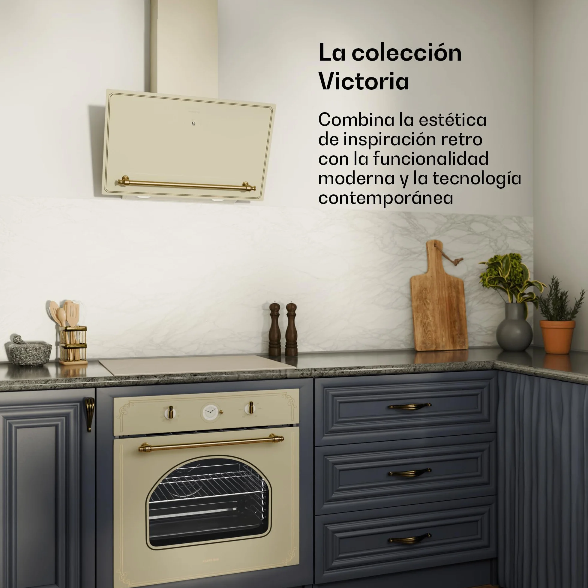 Klarstein Victoria Placa Inducción - 4 Zonas, 7000W Con Potenciadores, Control Deslizante, Temporizador & Bloqueo Infantil, Cristal Cerámico Crema, Diseño Encastrable 59cm