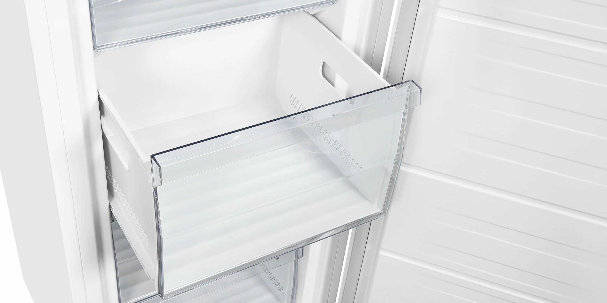 Exquisit® Congelador Vertical, 194L, Clase E, Color Blanco, 1 Puerta, 5 Cestos, Estante de Cristal,Tecnología No-Frost, Cajón XL, Altura Regulable, Consumo 219 kWh/año, Medidas 169,5x56x56,5 Cm.