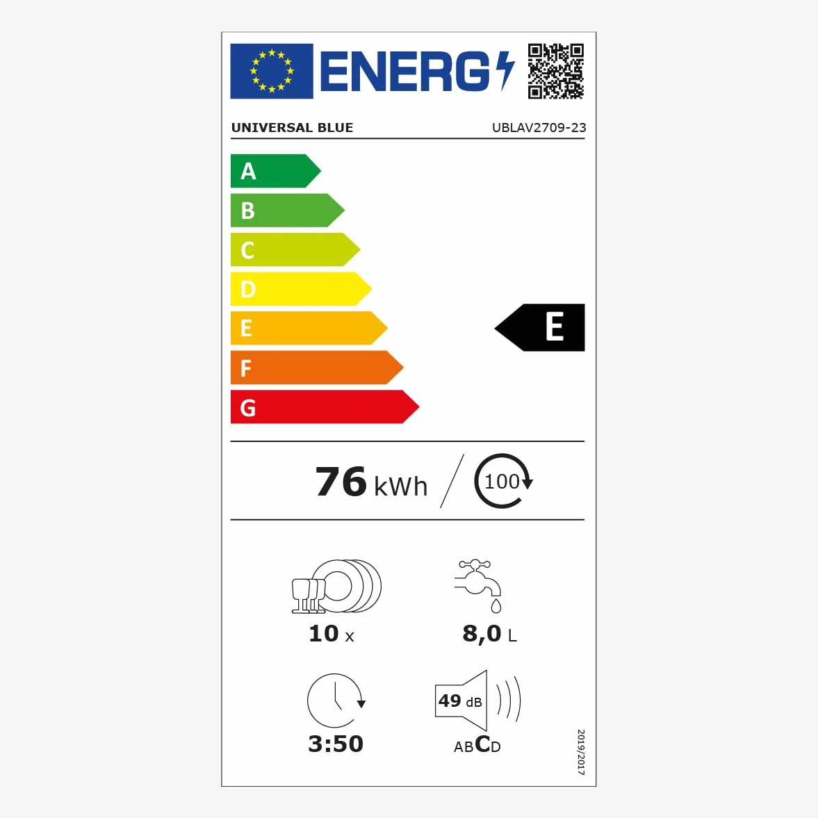 UNIVERSALBLUE Lavavajillas Blanco Digital 45 cm | Lavaplatos Programable Libre Instalación con 8 Programas | Máquina de Lavado con Inicio Diferido | Silencioso | ENVIO + SUBIDA A PLANTA GRATIS