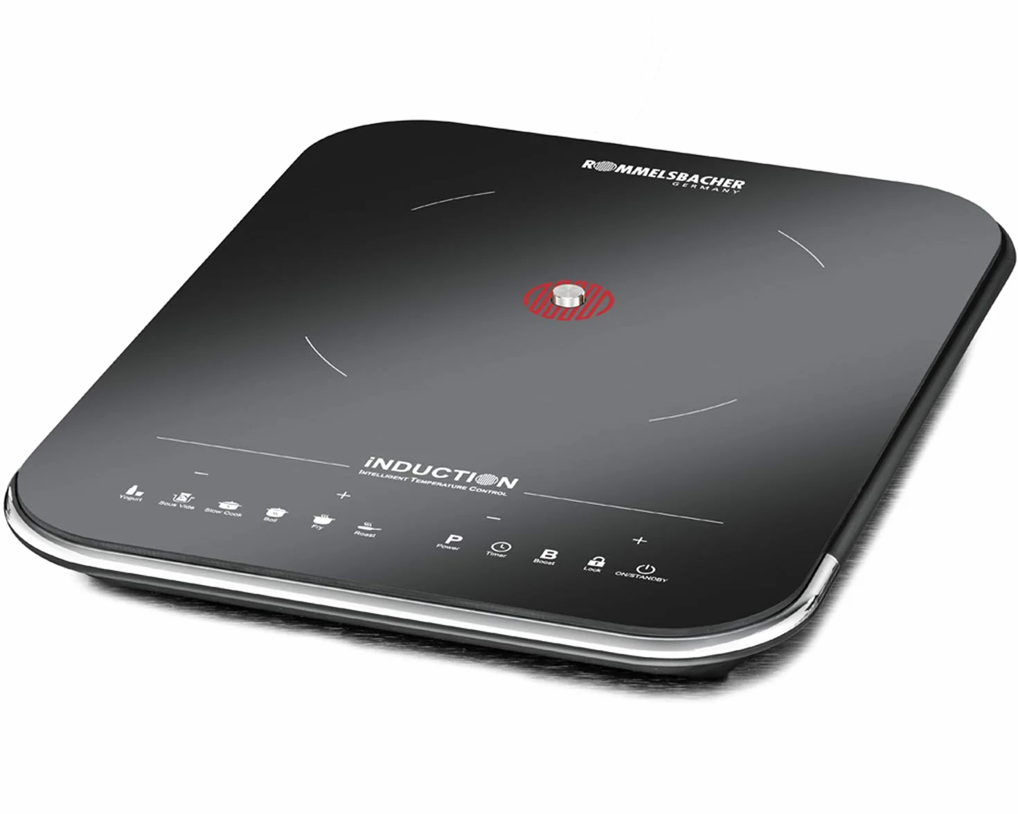 ROMMELSBACHER Placa de cocción individual CTS 2000/IN – Inducción, innovador sensor de temperatura, sustituye a muchos utensilios de cocina: 6 programas (por ejemplo, yogur, sous vide, freír),