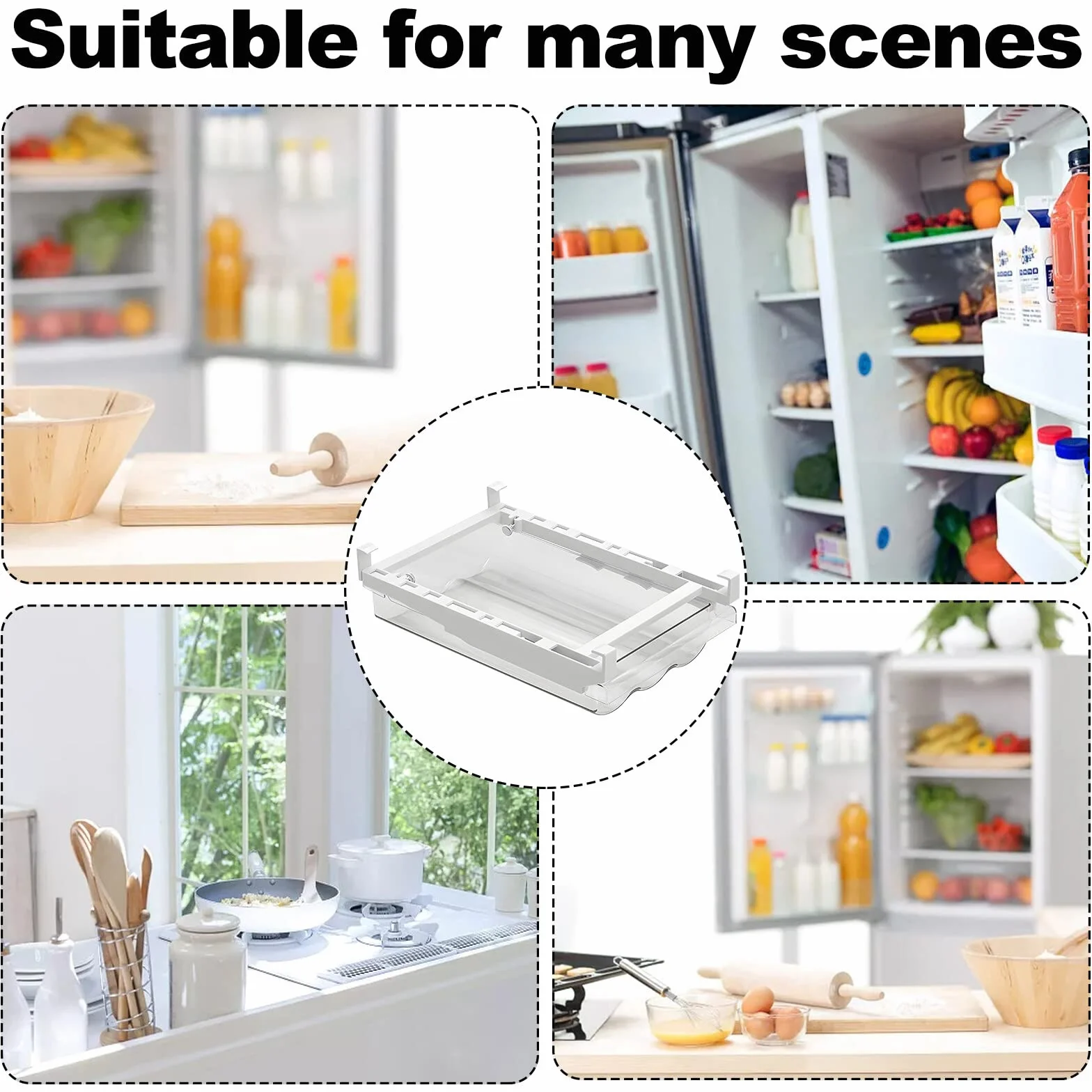 Organizador de Huevos con Cajón para Refrigerador Caja para Huevos Transparente con Cajón Extraíble Dispensador Automático para Hasta 21 Huevos Ahorra Espacio en PET