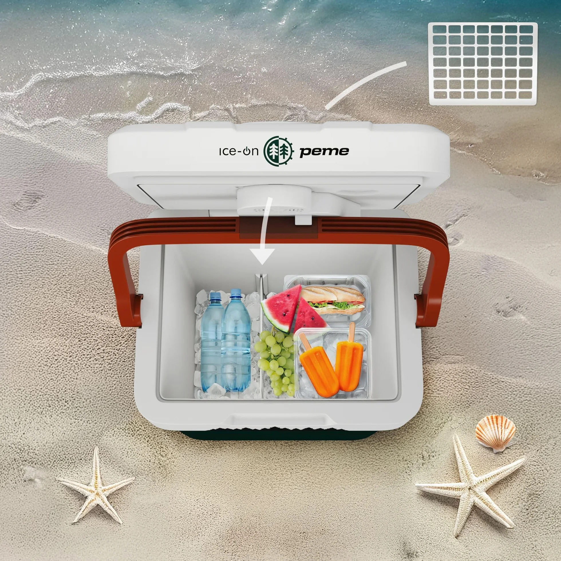 peme Nevera Portátil Eléctrica para Coche Camping Frigorífico Viaje Auto 12V Termoeléctrica con Enchufe Silenciosa Portatil Congelador Frigorifico Fridge Camper Frigoba 220 240 V 25,7L – Essential