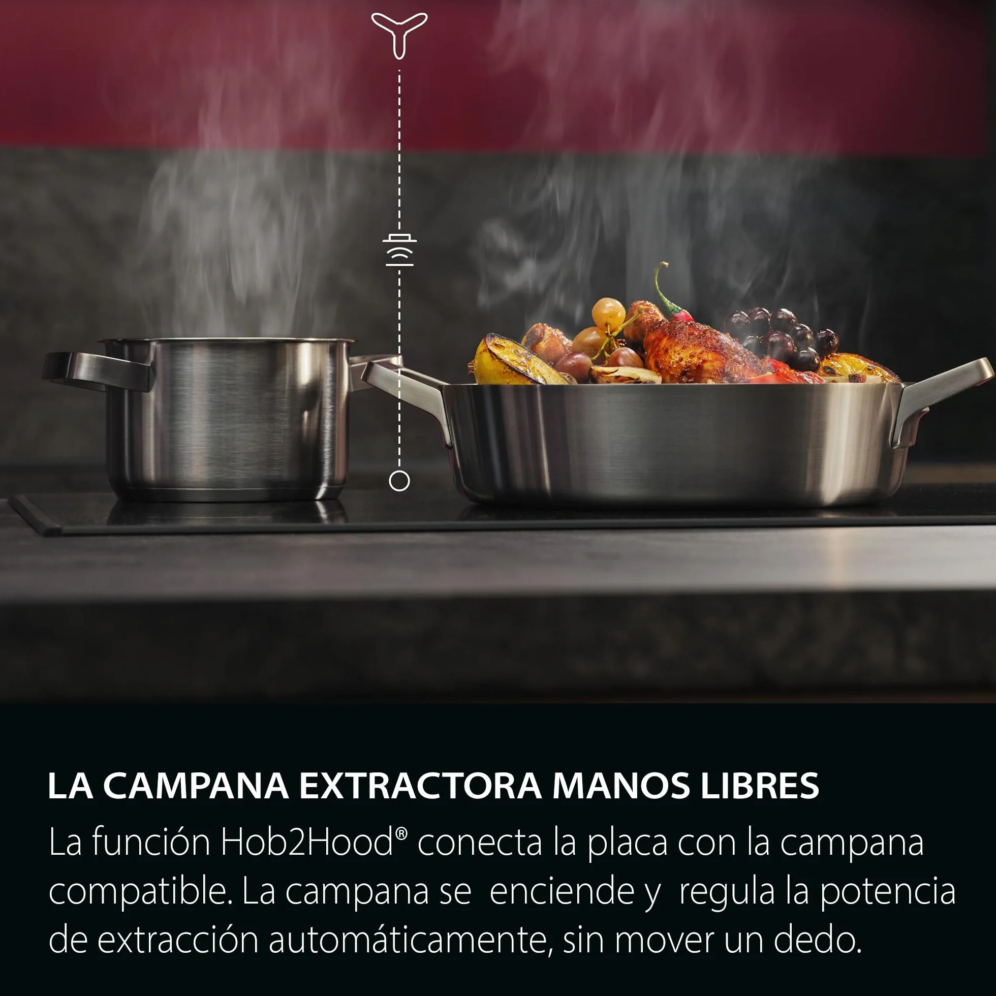 AEG TN63IP0BFB Placa de Inducción, 60 cm, 3 Zonas de Cocción, Sistema Hob2Hood, Función PowerBoost y Pausa, Controles Deslizantes Independientes, Temporizador Individual, Doble Biselado, Negro
