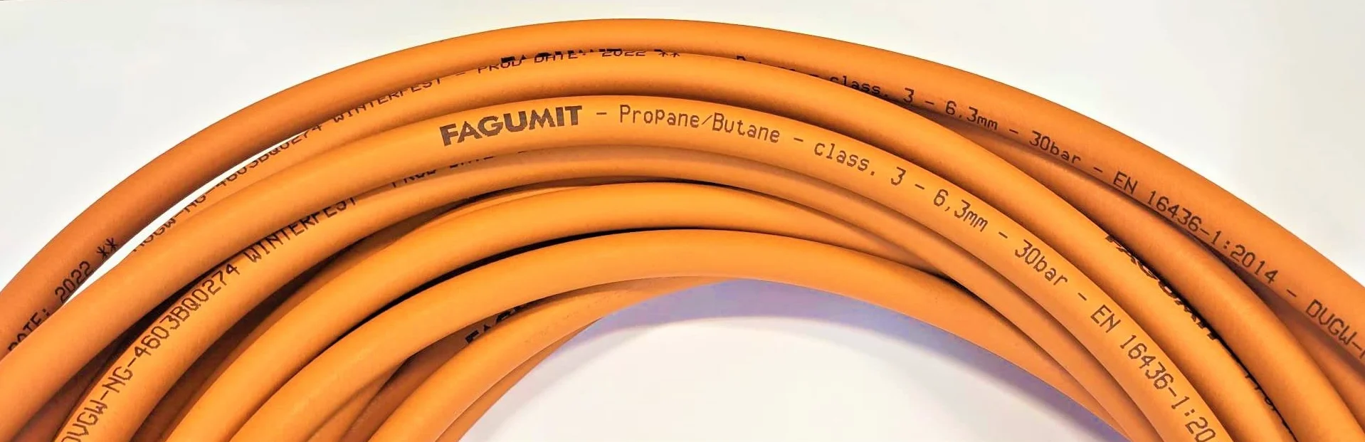 Propan Butan Manguera de Gas (Muy flexible) 500cm (5m) | 30bar | Ø6.3mm (16mm esterno) | Acoplamiento rápido | -30°C | Pantalones para cocineros de camping | 50 m bobina entera o por metros