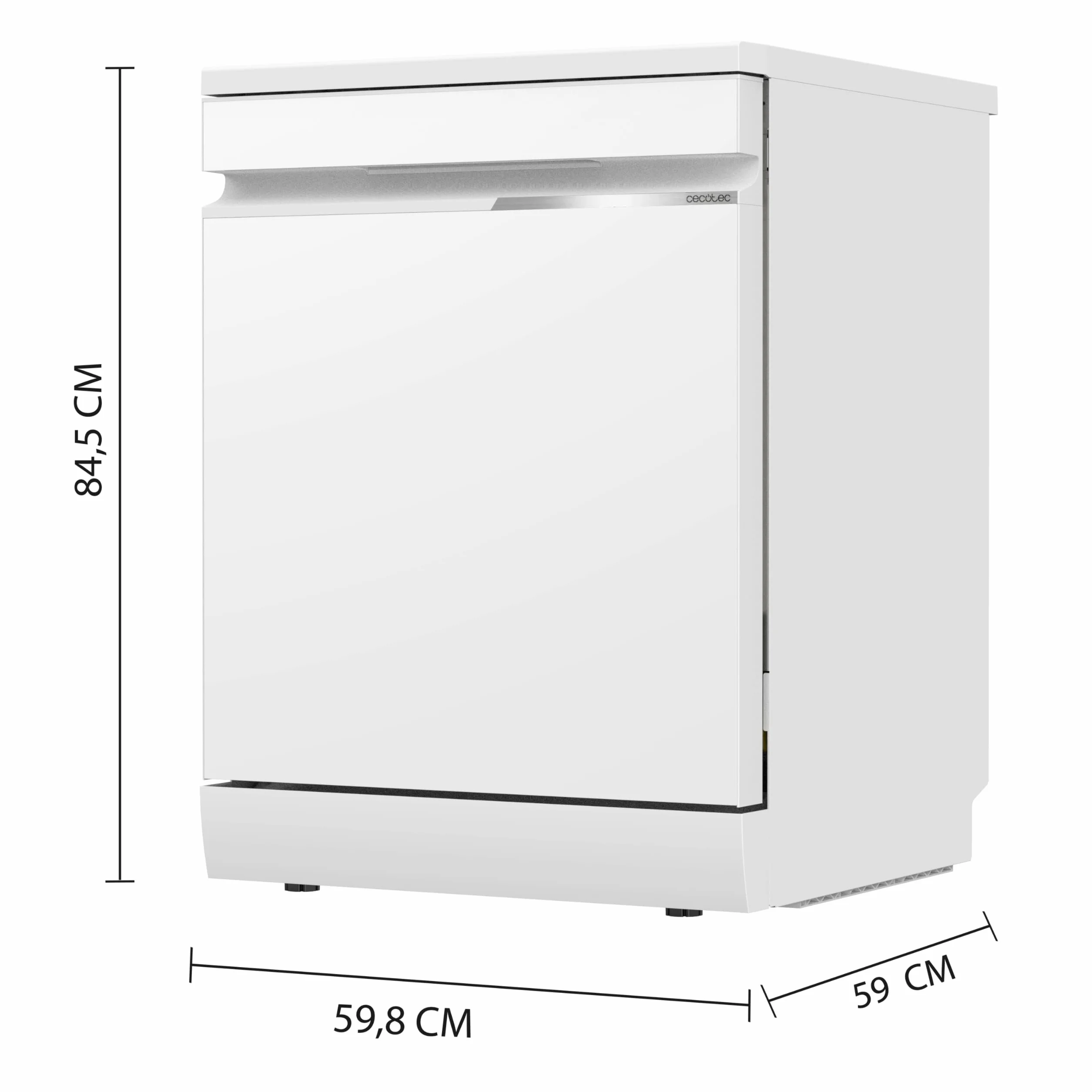 Cecotec Lavavajillas Libre Instalación 60cm 16 Servicios con WiFi Bolero Aguazero 7000 Matt White Glass Connected. Motor Inverter Plus Duo, 16 Programas, Bandeja Cubiertos, Control Voz, Cristal Mate