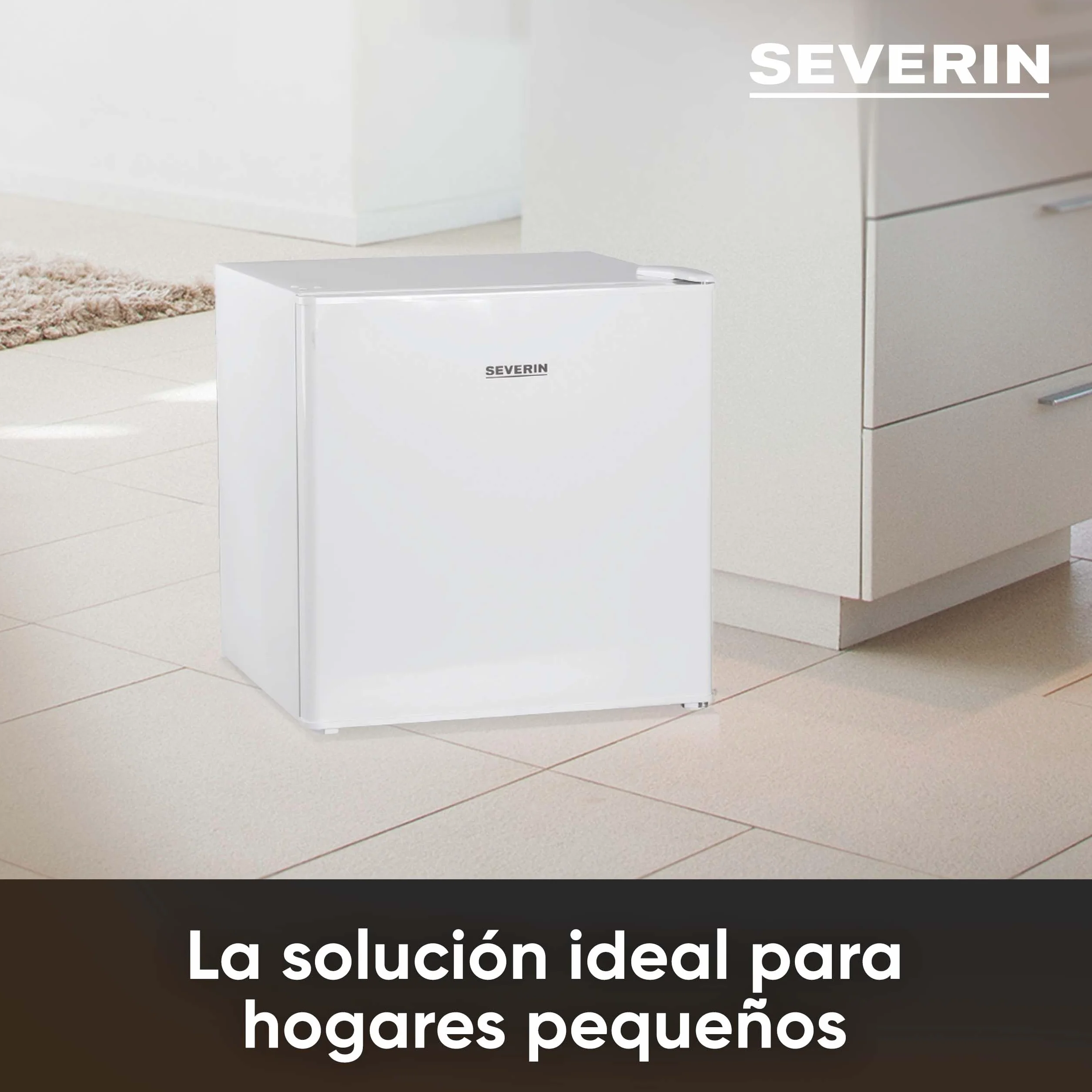 Severin Mini Congelador 32L Bisagra Puerta Intercambiable Estante Cristal Blanco