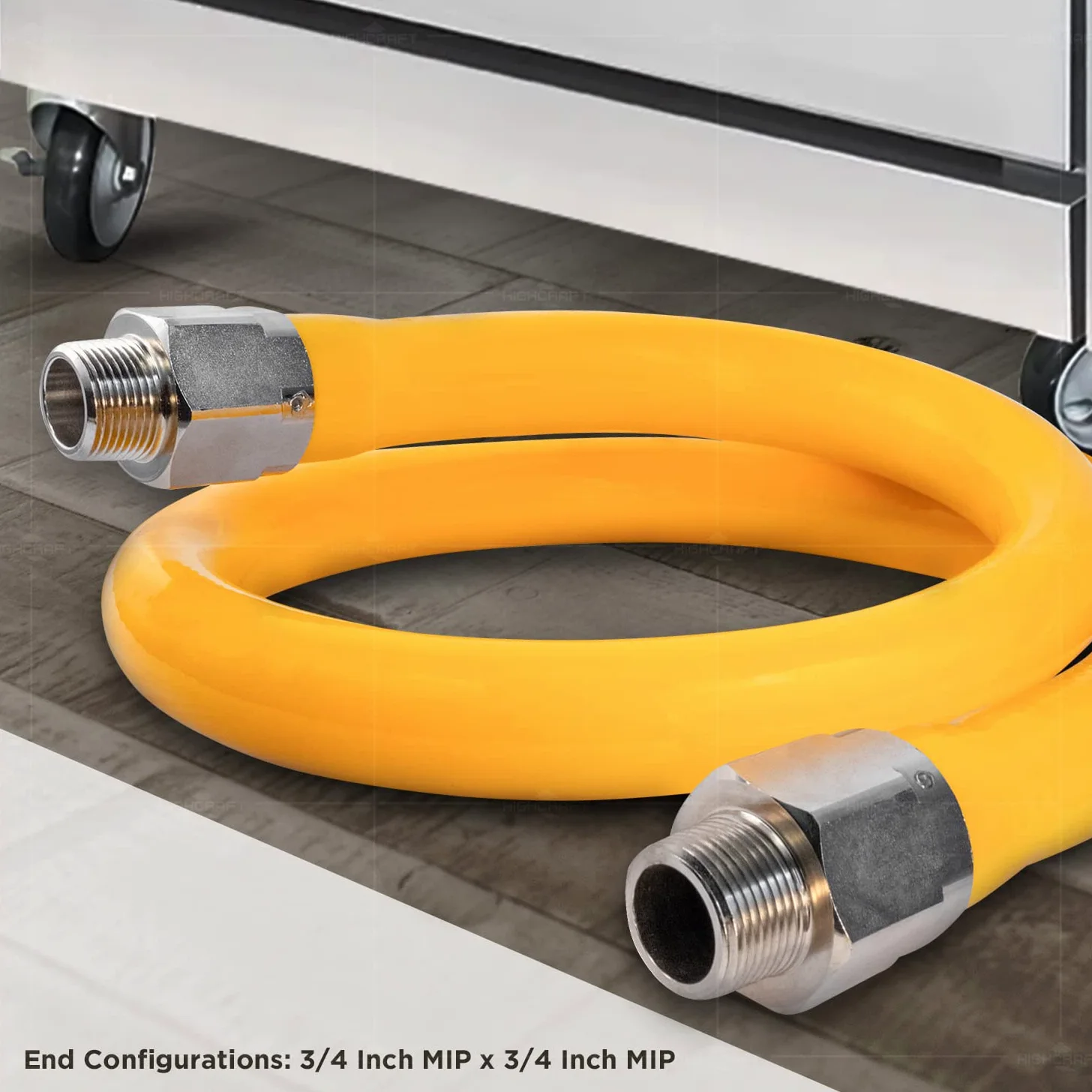 ftgc-bl34 – 36 N 36 Inch Flexible de largo servicio de alimentos con revestimiento de PVC Conector de Gas con interior de 3/4 pulgadas de diámetro y 3/4 pulgadas x 3/4 pulgadas MIP conecta, tubo de acero inoxidable trenzado, resistencia a la corrosión