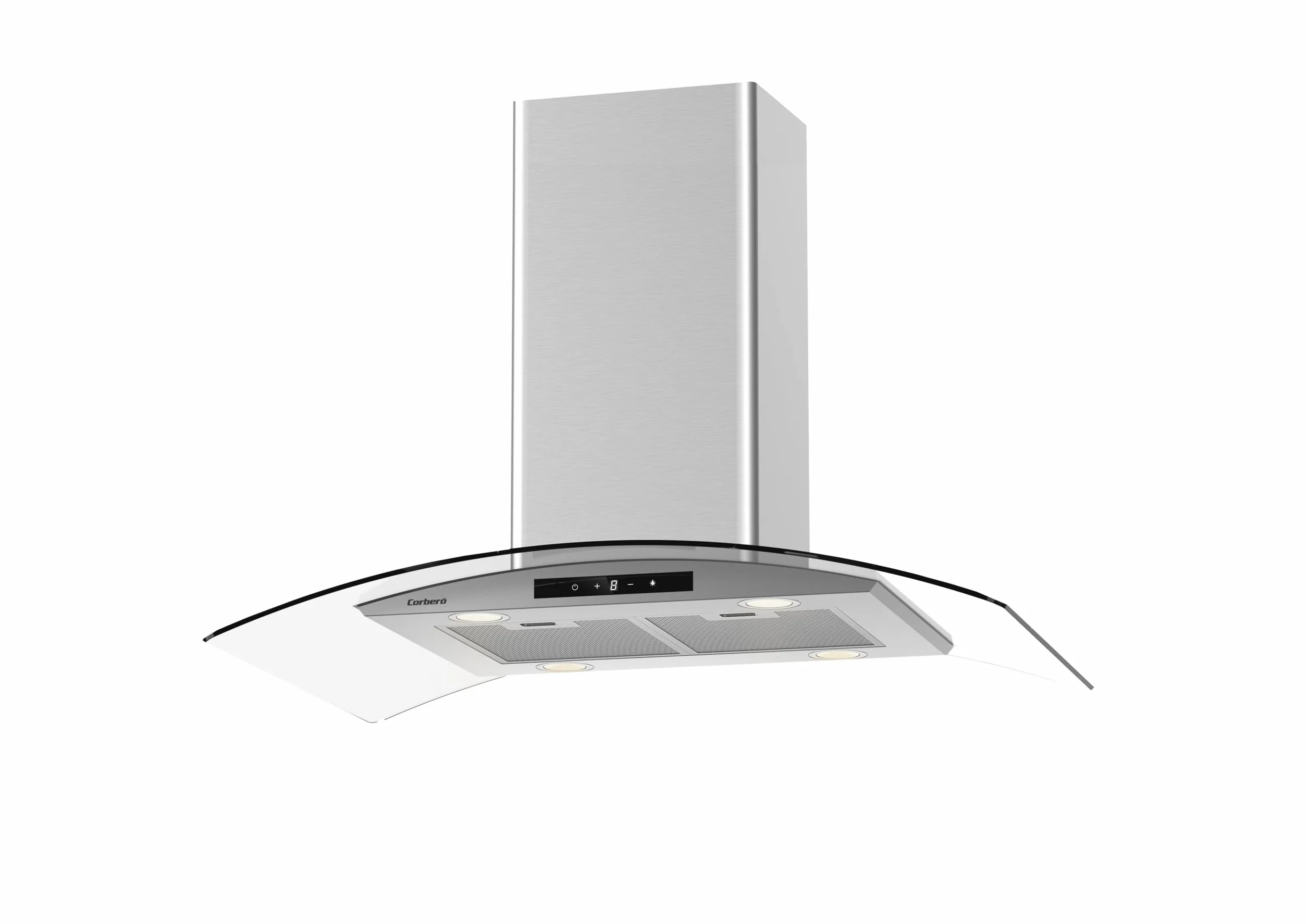 Corberó Campana Extractora Isla 90 cm SIROS9100 946m³/h 66db 296W 6 Velocidades Control Touch Inox