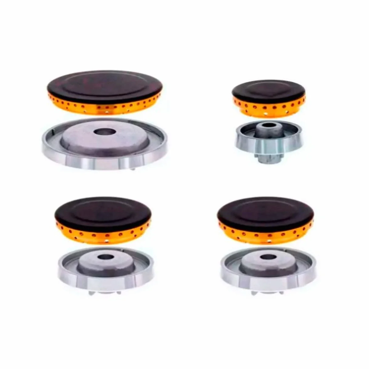 Conjunto 4 quemadores/fuegos con base compatible con cocina de gas Teka, Fagor, Balay