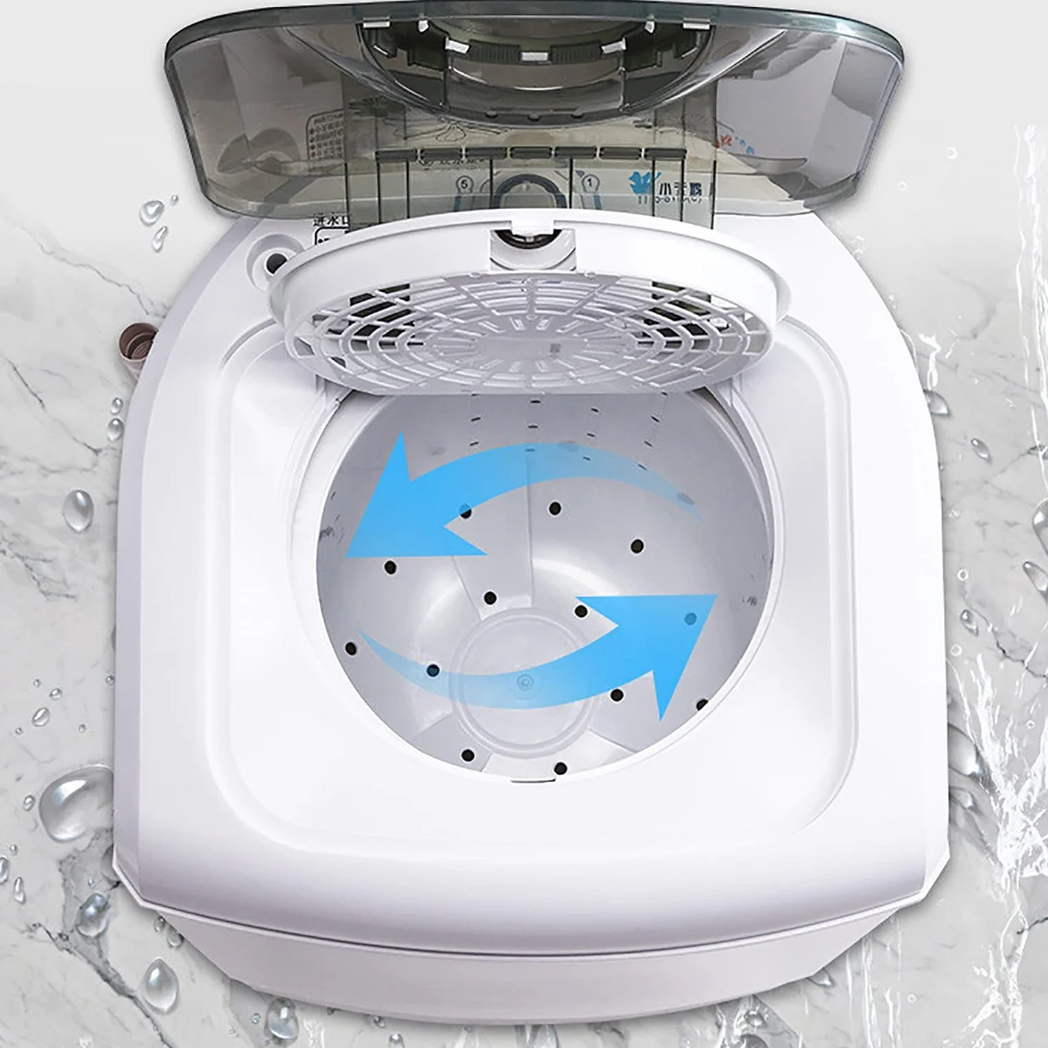 Lavadora Portátil 2 en 1 y Secadora de Giro - 7.5kg, Automática, Carga Superior, Función de Tiempo, Ahorro de Energía y Agua - Ideal para Camping y Viajes