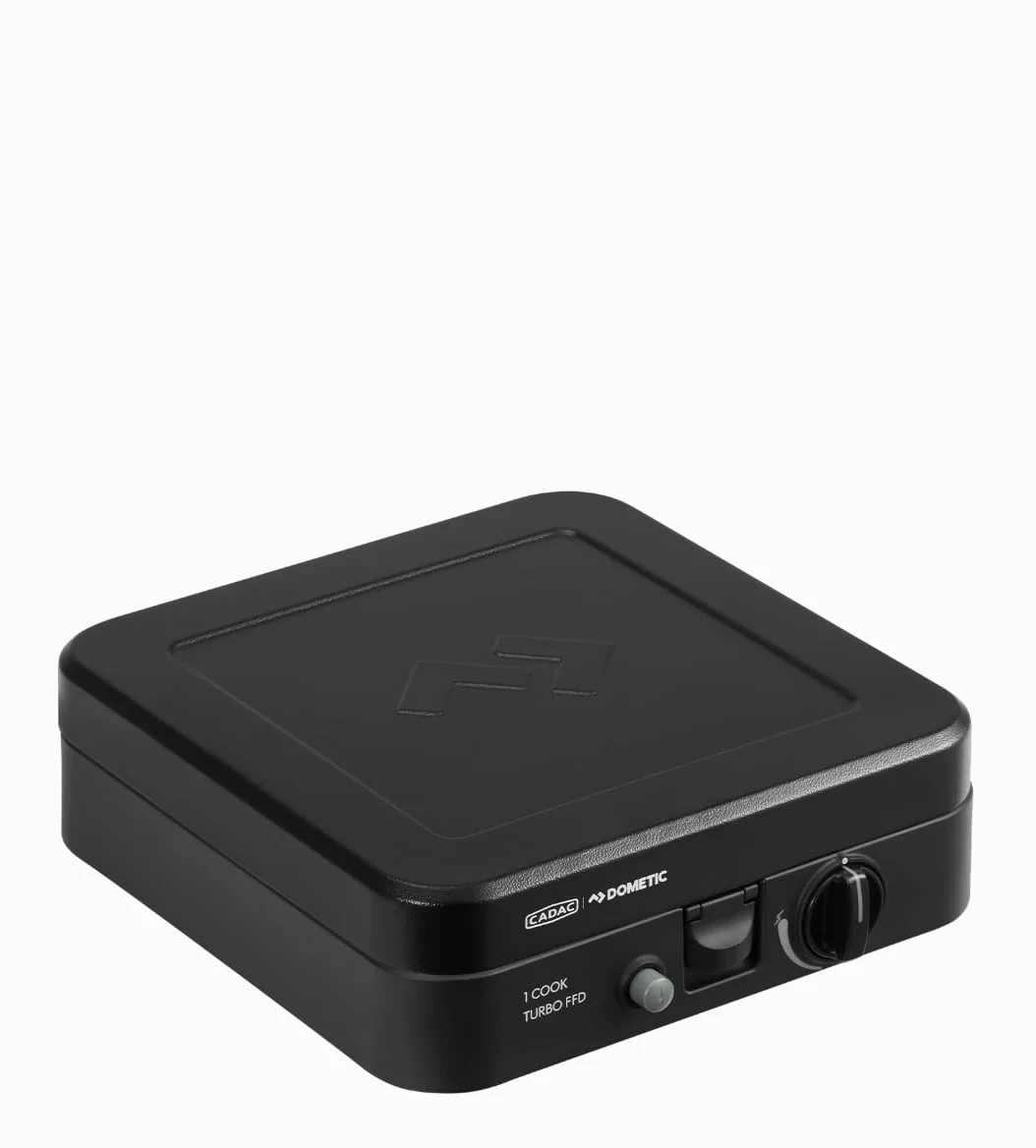 CADAC - Estufa Turbo FFD de 1 cocción - Parrillas portátiles | Superficie de cocción de acero inoxidable, Incluye funda protectora, Camping, Accesorios para parrillas