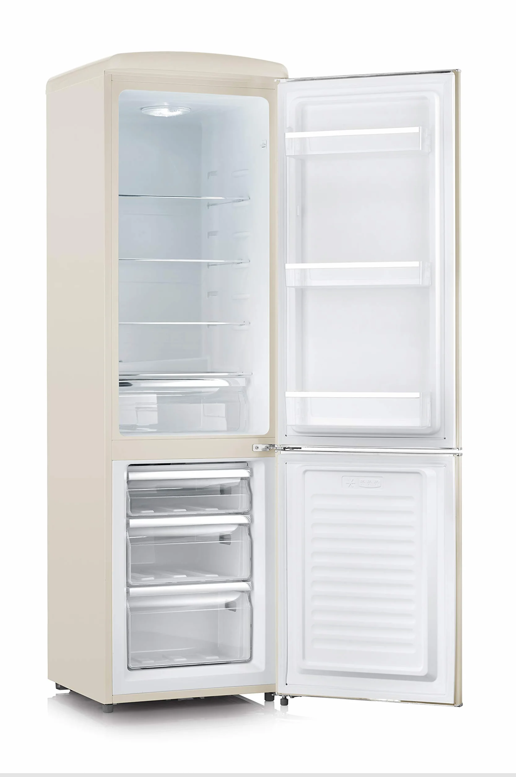 Retro Fridge/Freezer Combination, 244L, Cream
