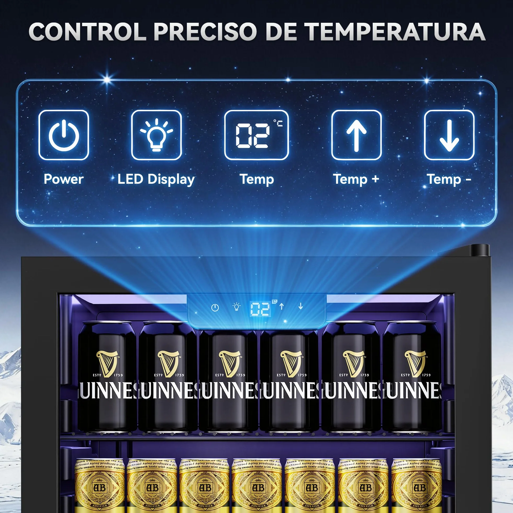 TRIUMPHKEY Frigorífico para Bebidas 86L con Puerta de Cristal, Mini Nevera para Bebidas con 4 Estantes Ajustables, Capacidad para 130 Latas, Ideal para Cerveza, Refrescos, Hogar, Bar y Oficina