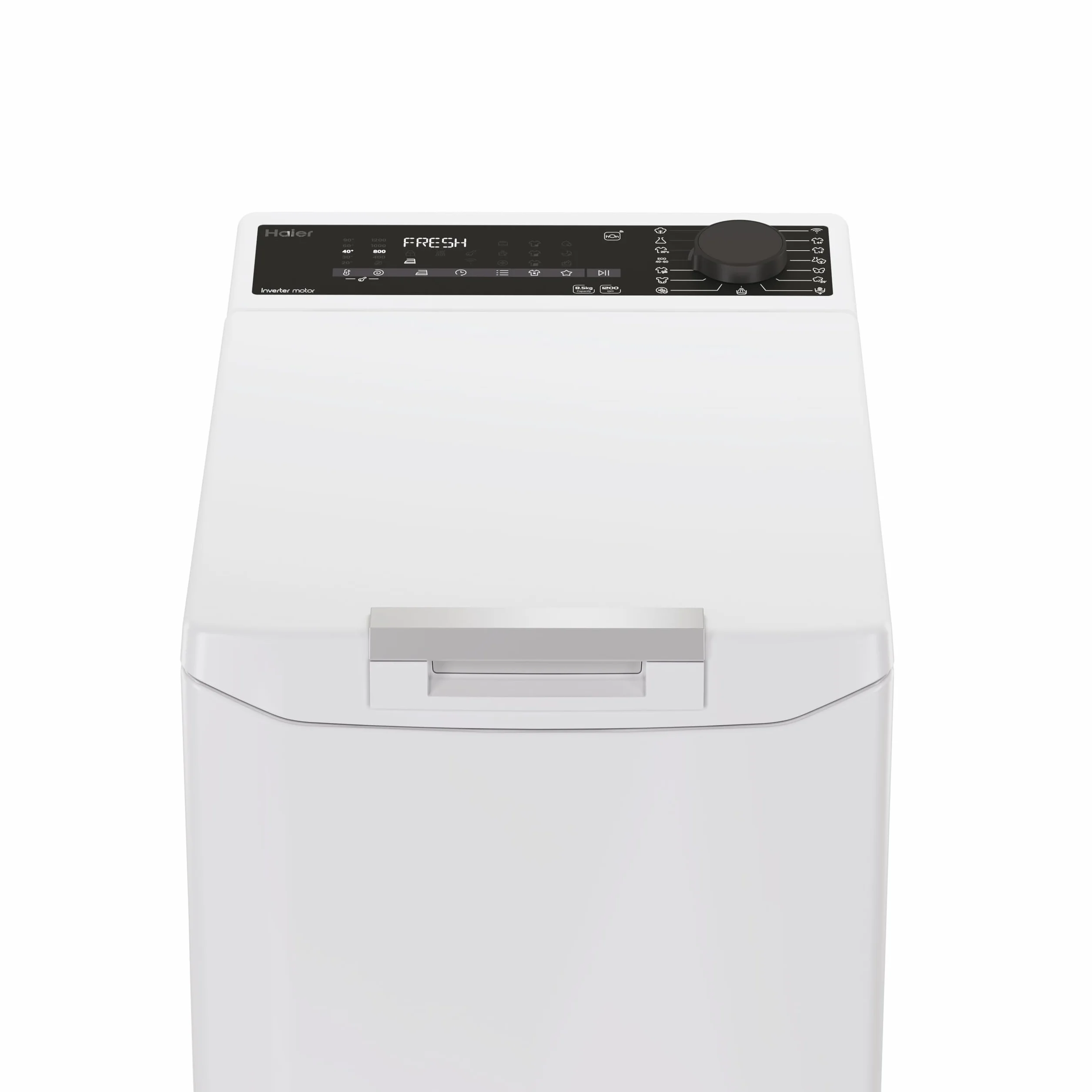 Haier T Series 7 THASN2856TM4-S Lavadora carga superior 8,5KG, Motor Inverter, Display Digital, Conectividad WIFI, 1200 RPM, Inicio Diferido, Libre instalación, 16 programas, 77 db, Blanco