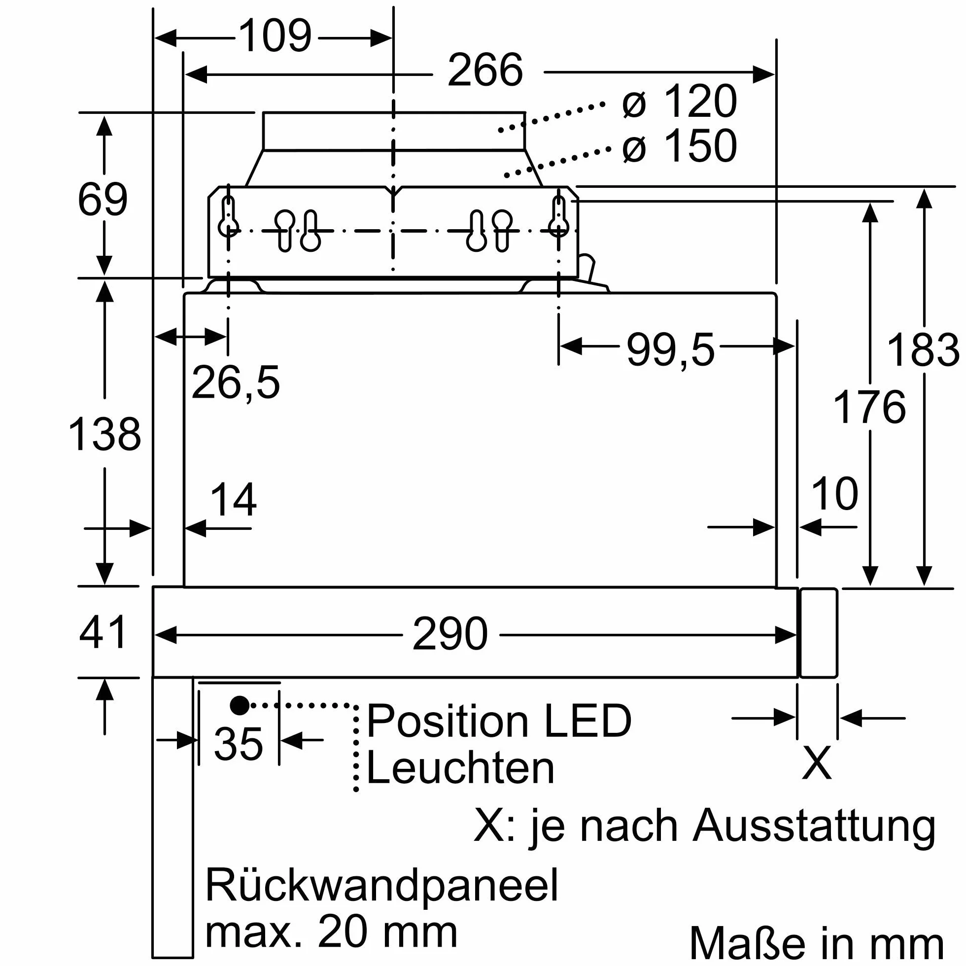 Bosch DFL064A52 Serie 4 - Campana de pantalla plana, 60 cm de ancho, circulación y salida de aire, fabricado en Alemania, motor EcoSilence Drive silencioso y eficiente, iluminación LED uniforme,