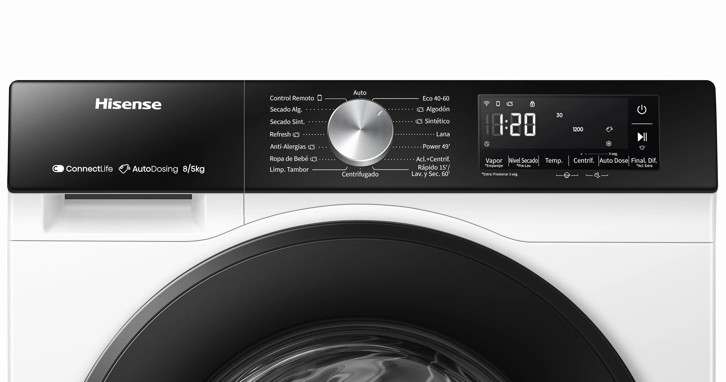 Hisense WD3S8045BW3 Lavadora Secadora 8/5 Kg 1400 RPM 60 cm 16 Programas Serie 3S Blanco