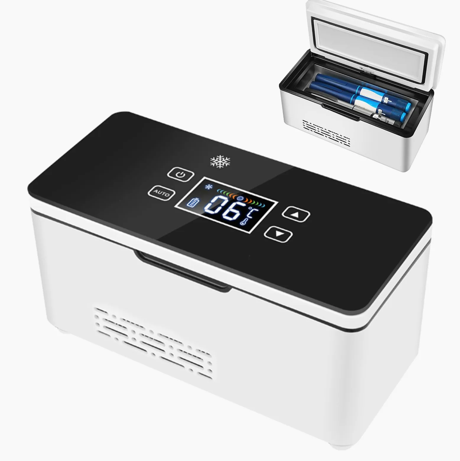 Nevera Insulina Viaje, Nevera Medicamentos Portátil Electrica, 2 a 8 ℃ | Mini Enfriador de Insulina, Temperatura Ajustable, con Dos Baterías de 10200 mAh para Uso en Hogar, Viajes y Automóvil