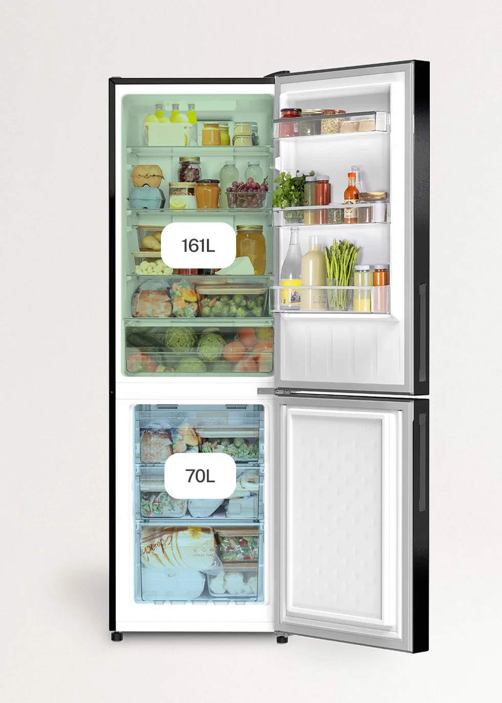 CREATE / FRIDGE STUDIO COMBI 231 / Frigorífico combi 231L negro / 54 x 57.6 x 170 cm/No frost. modo vacaciones. tratamiento antibacteriano. touch electronic. 93W
