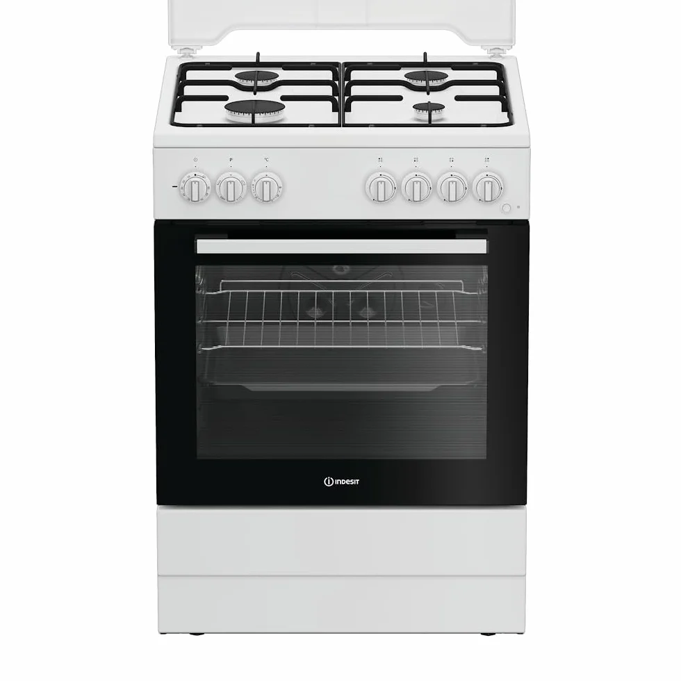 Cocina de gas 60 cm 4 fuegos horno eléctrico 73 L Click&Clean Click&Steam temporizador blanco clase A