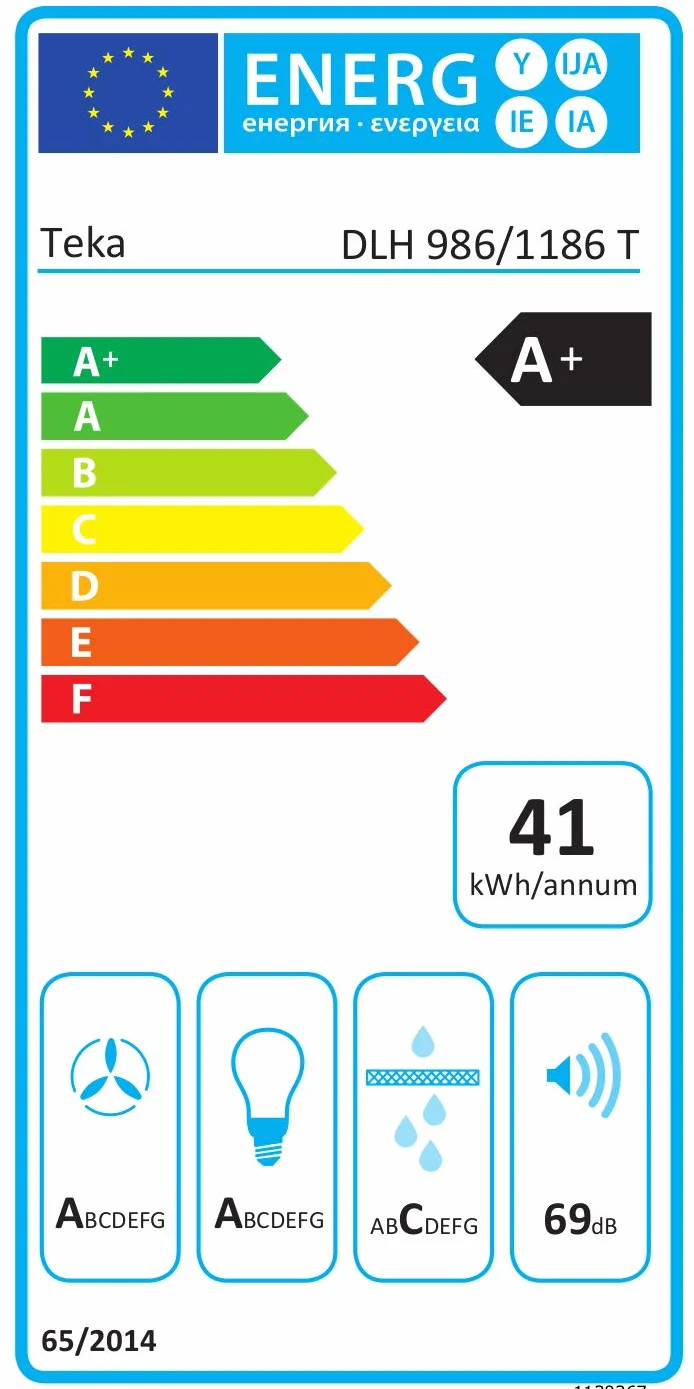 TEKA Campana Extractora Horizontal 90 cm A+ Motor EcoPower, 4 Velocidades Aspiración máx. 701 m3/h Ruido máx. 69 dBA LED Touch Control, DLH 986 T