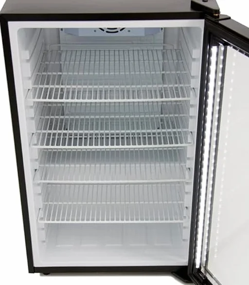 MBH - Nevera expositora profesional 120 litros con puerta de cristal para hostelería. Frigorífico expositor botellero pequeño para bebidas.