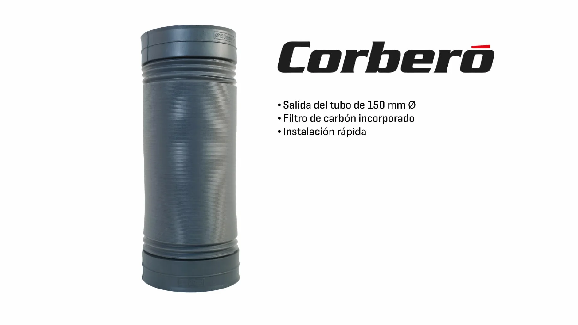 Corberó Campana Extractora Pirámide 70 cm 621,71 m3/h 168W 3 Velocidades Luz LED Inox