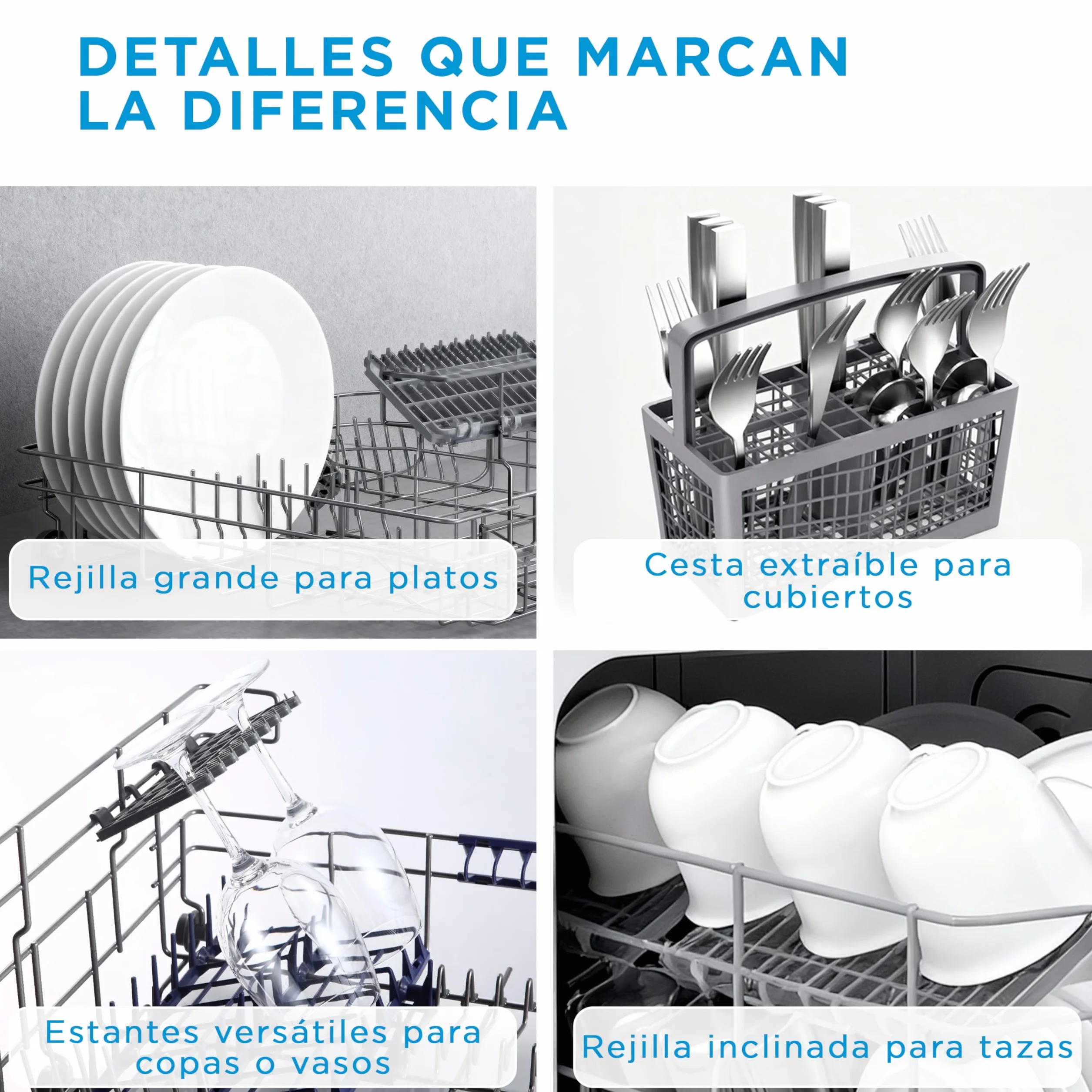 Midea Lavavajillas Pequeño Blanco 55cm 6 Servicios Compacto Portátil sin Instalación App Control 6 Programas ECO Filtro Antibacterias Secado 49dB